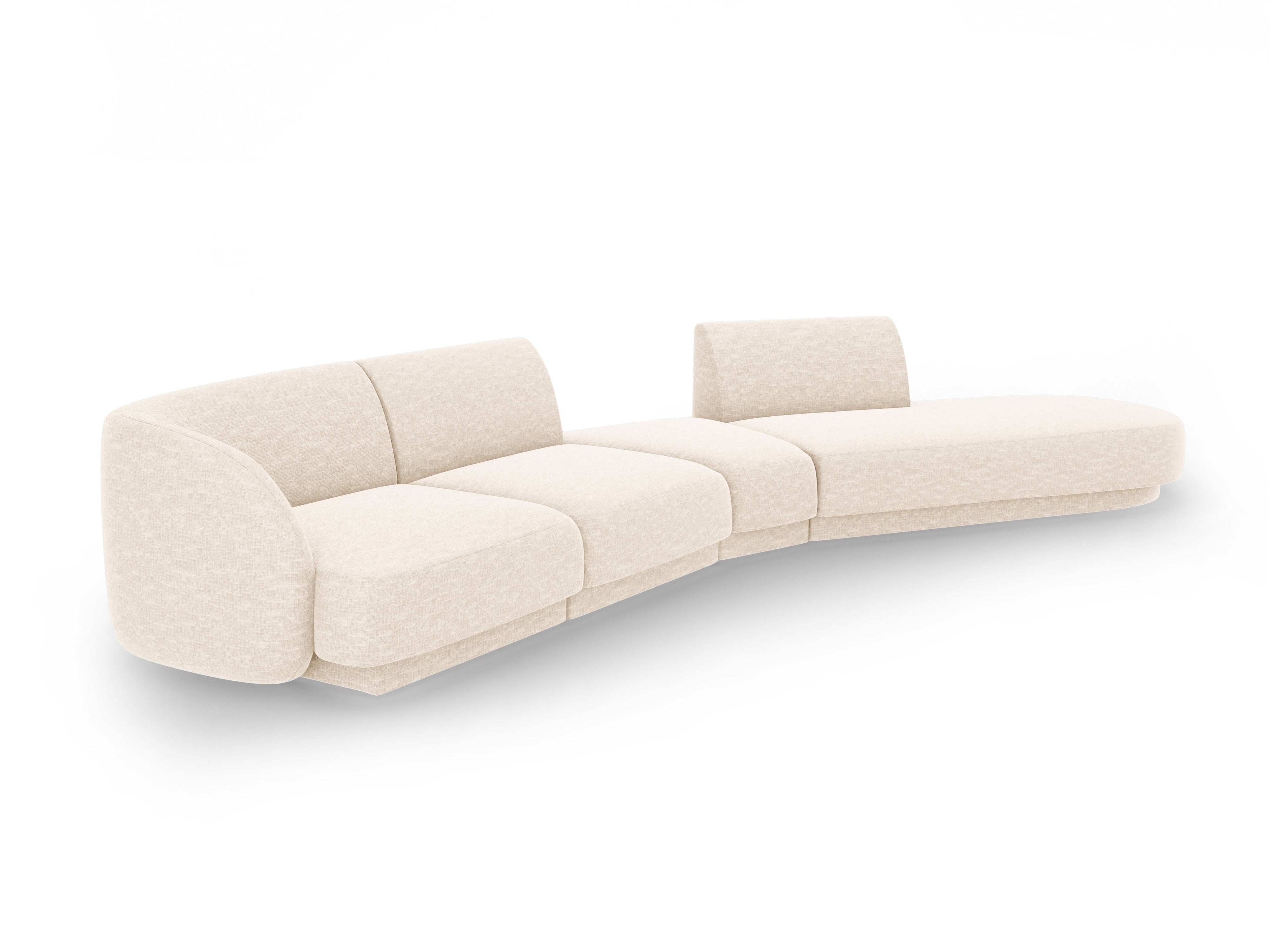 Modularer Ecksofa rechtsseitig für 7 Personen MILEY Elfenbein Chenille