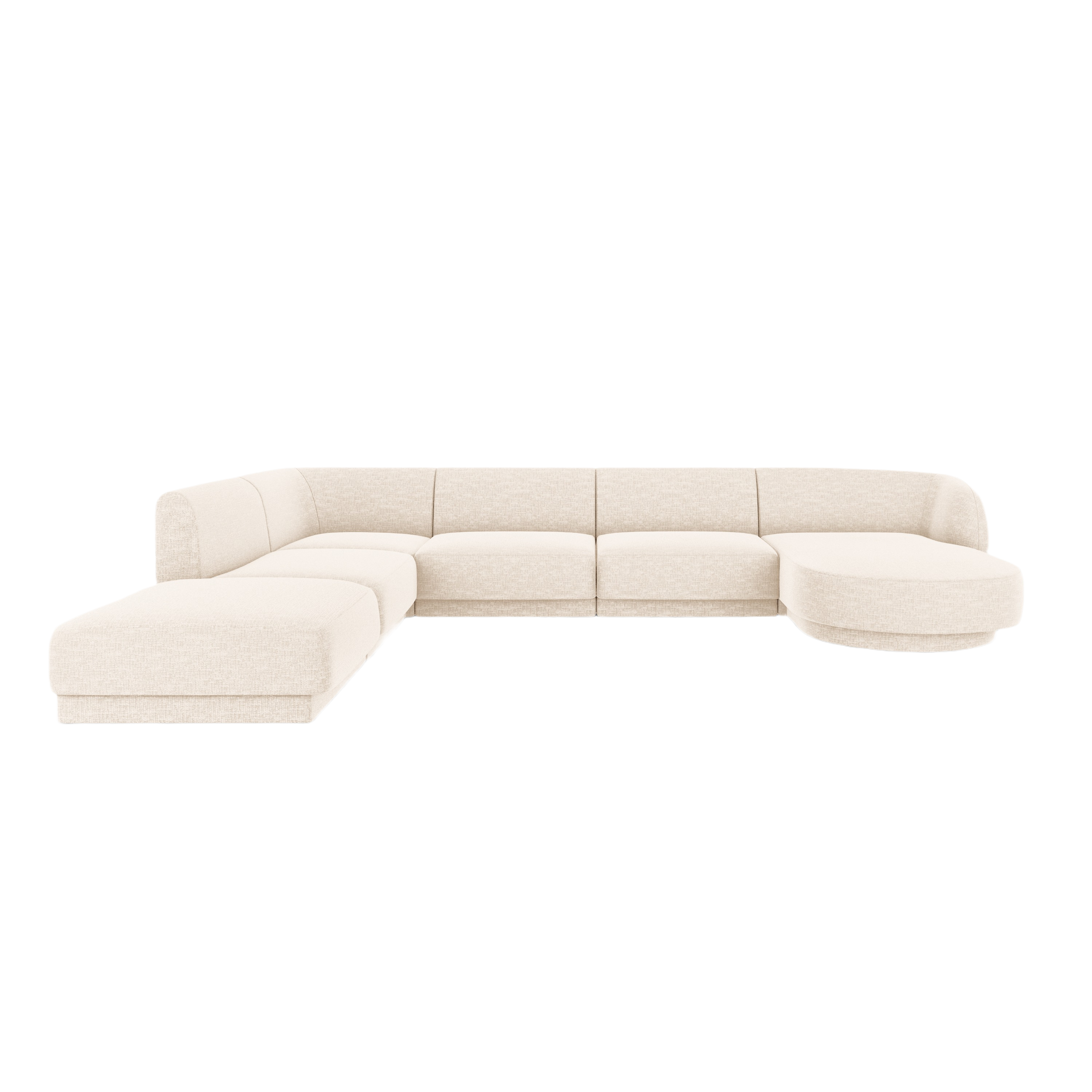 Linksseitiges Panorama-Sofa in einem Szenil Szenil-Stoff, hellhaltige Miley Miley