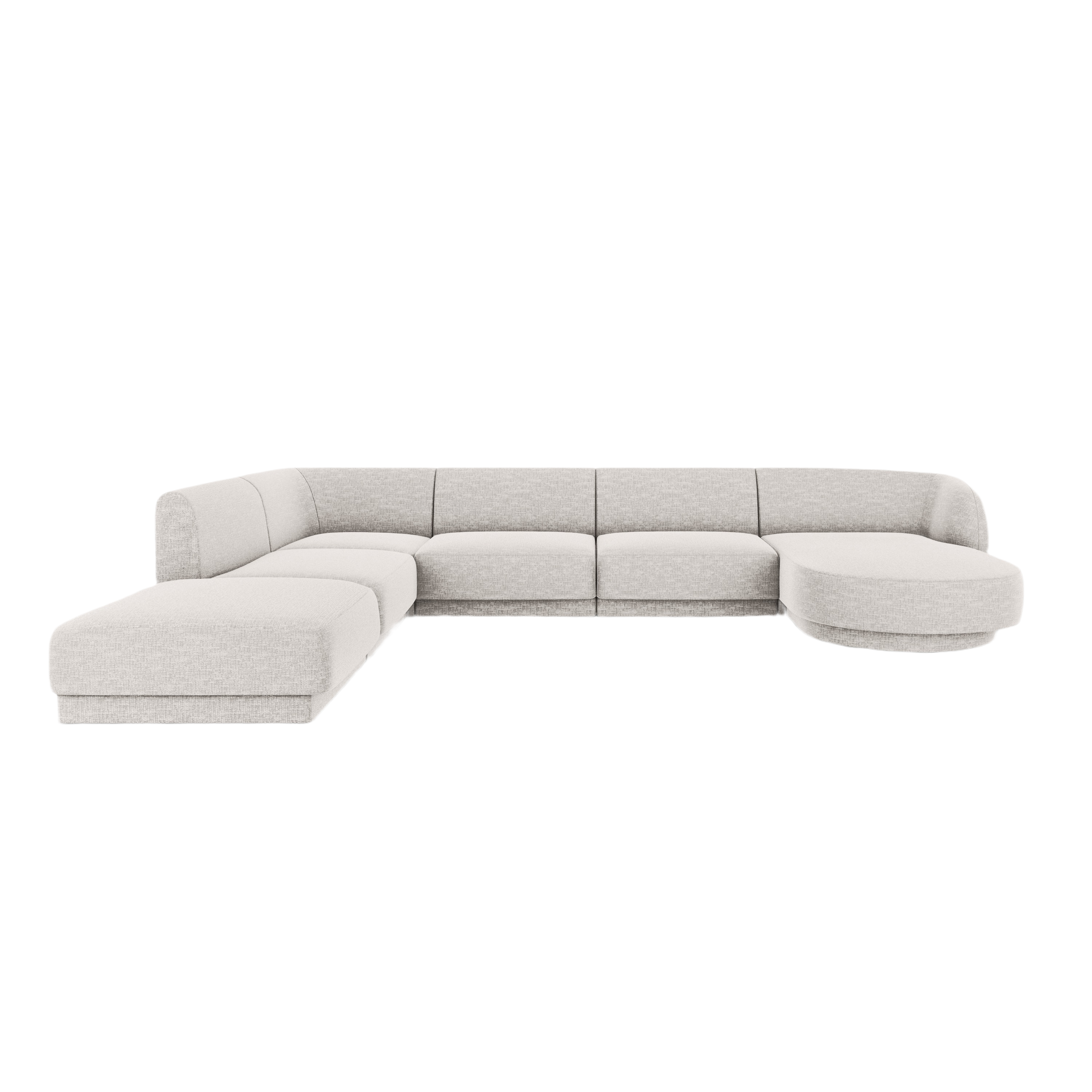 Linksseitiges Panorama-Sofa im Szenil-Stoff von 6-Personen Miley Jasnoszary