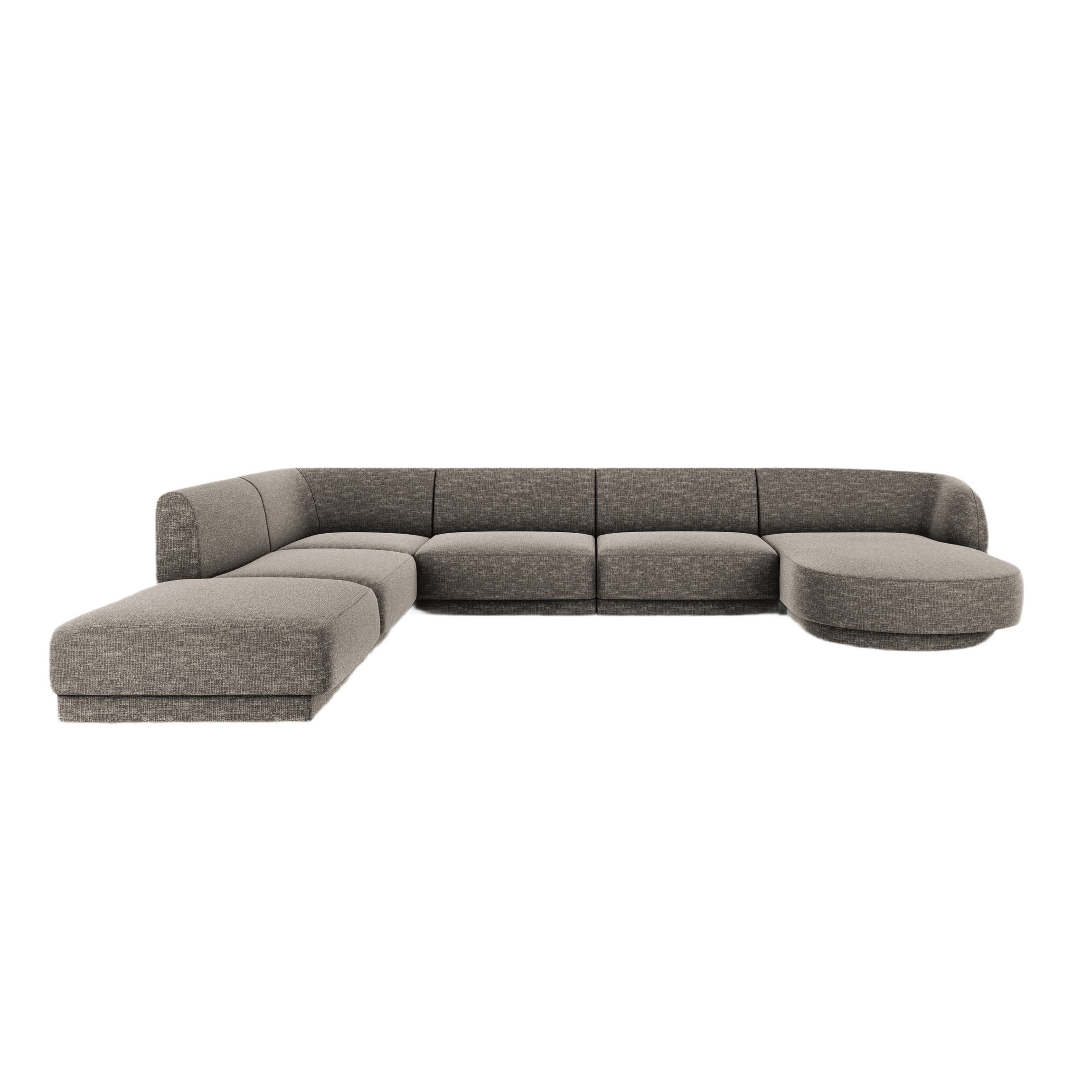 Linksseiten Panorama-Sofa im Szenil-Stoff von 6-Sitzer Miley Grey