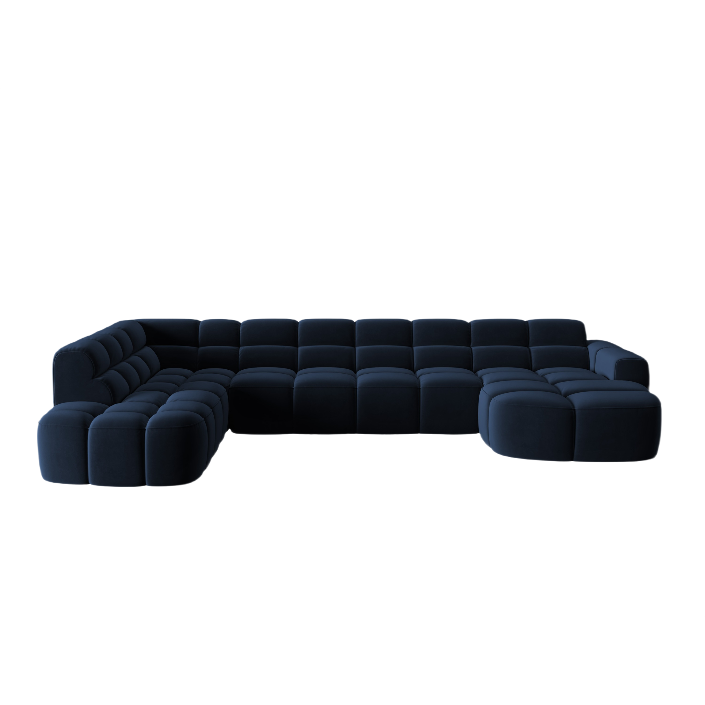 Samt-Ecksofa Panoramisch Links LISA Königsblau