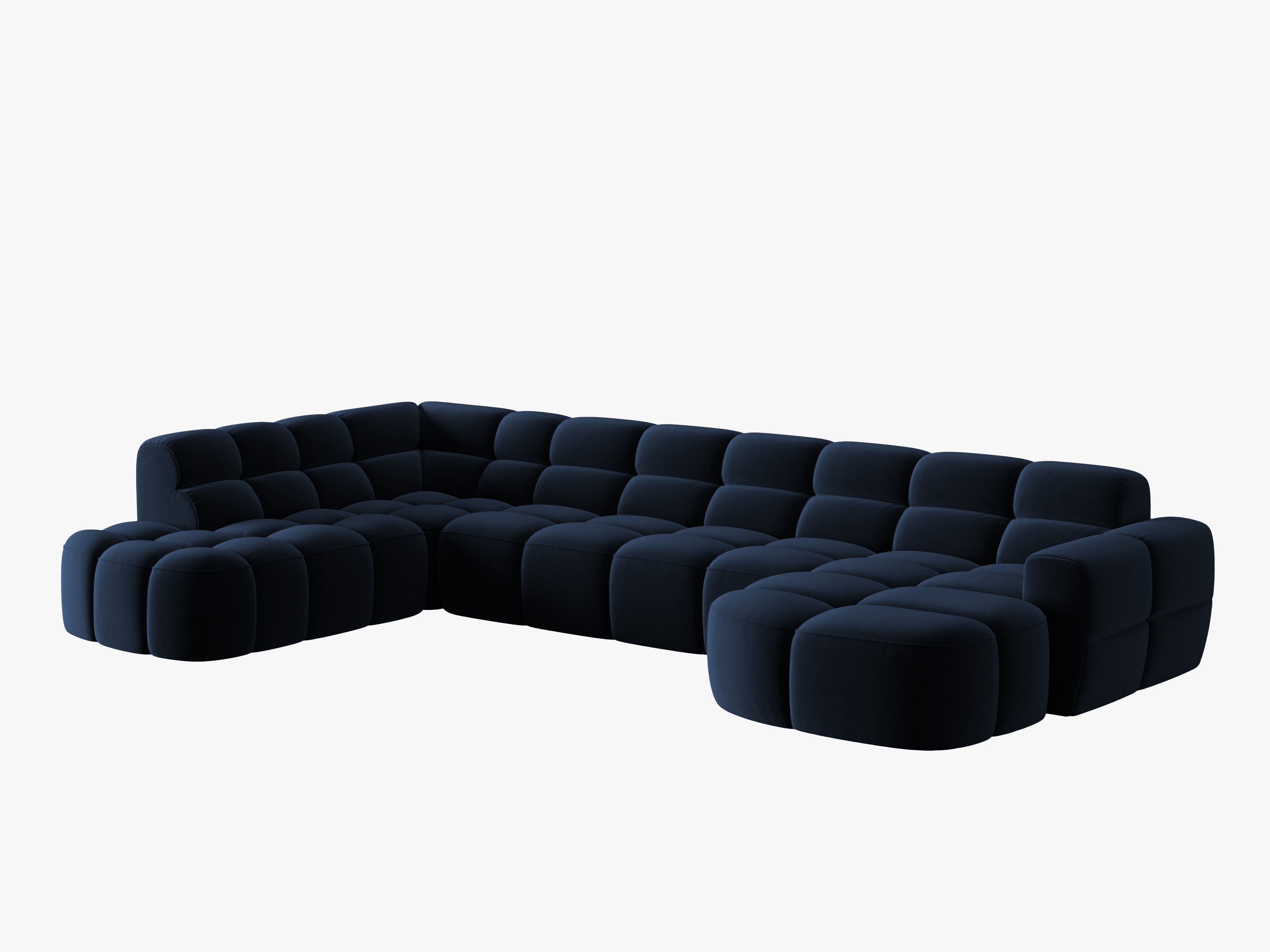 Samt-Ecksofa Panoramisch Links LISA Königsblau