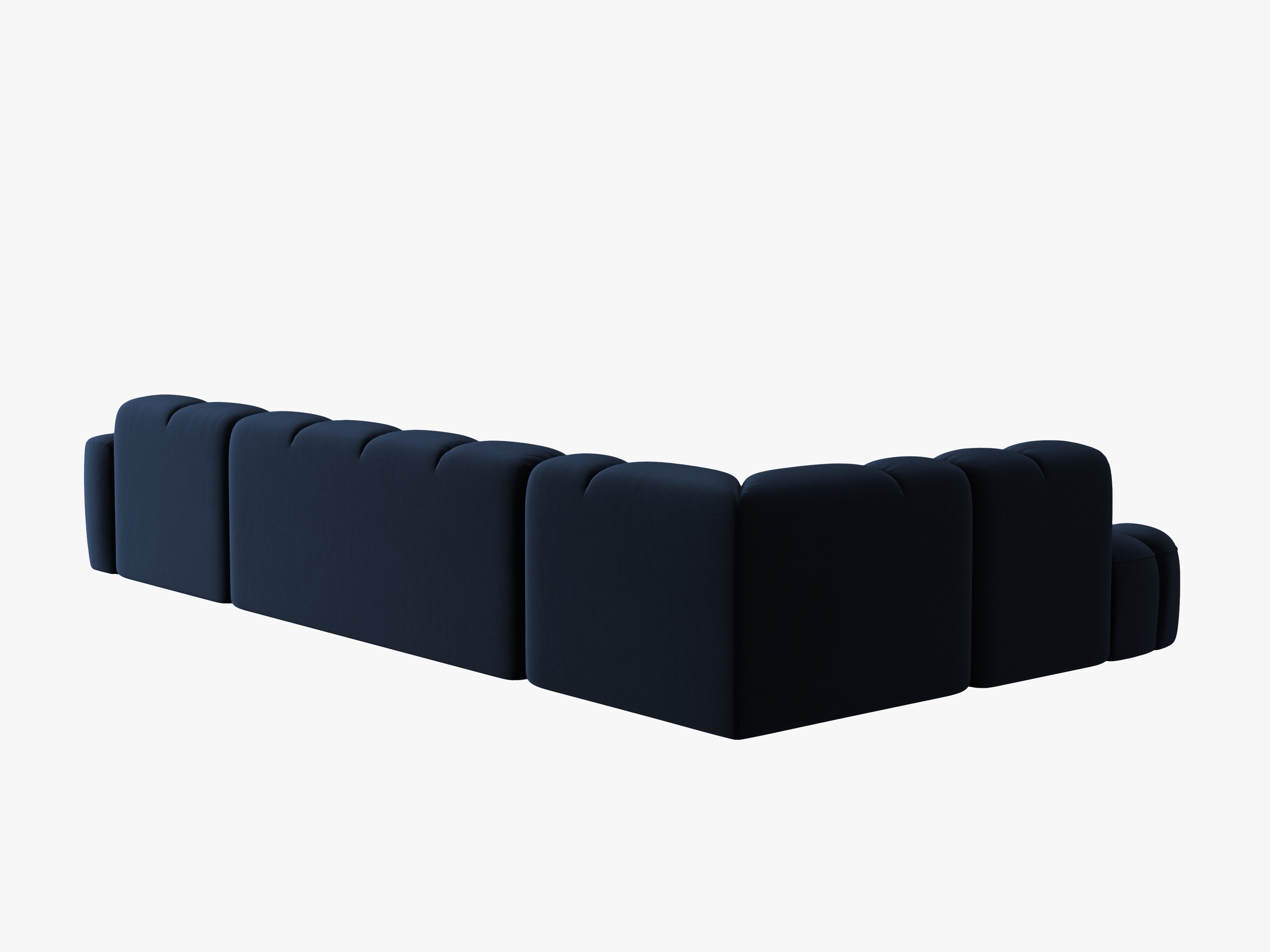 Samt-Ecksofa Panoramisch Links LISA Königsblau