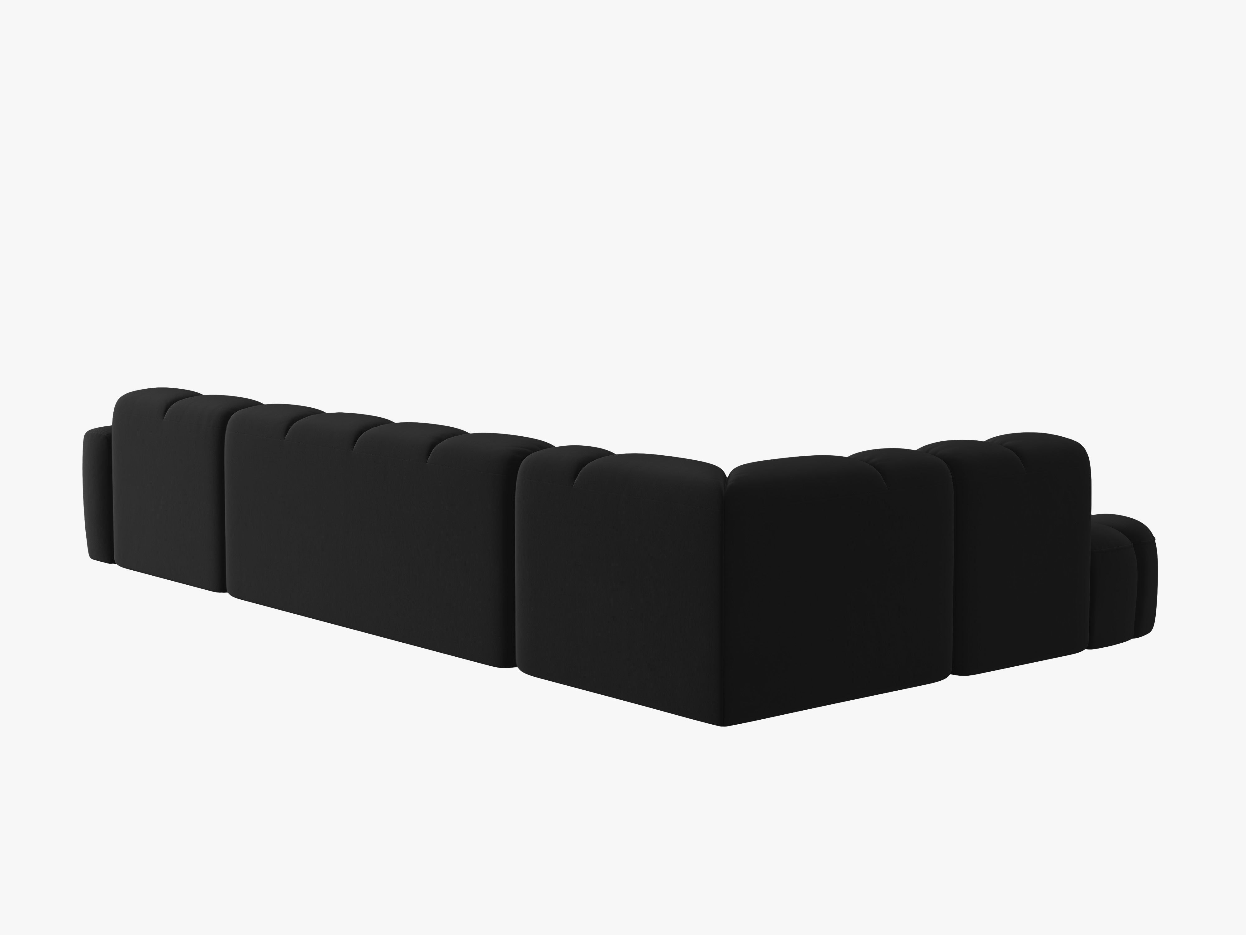 Black Left-Side Velvet Panoramic Sofa LISA