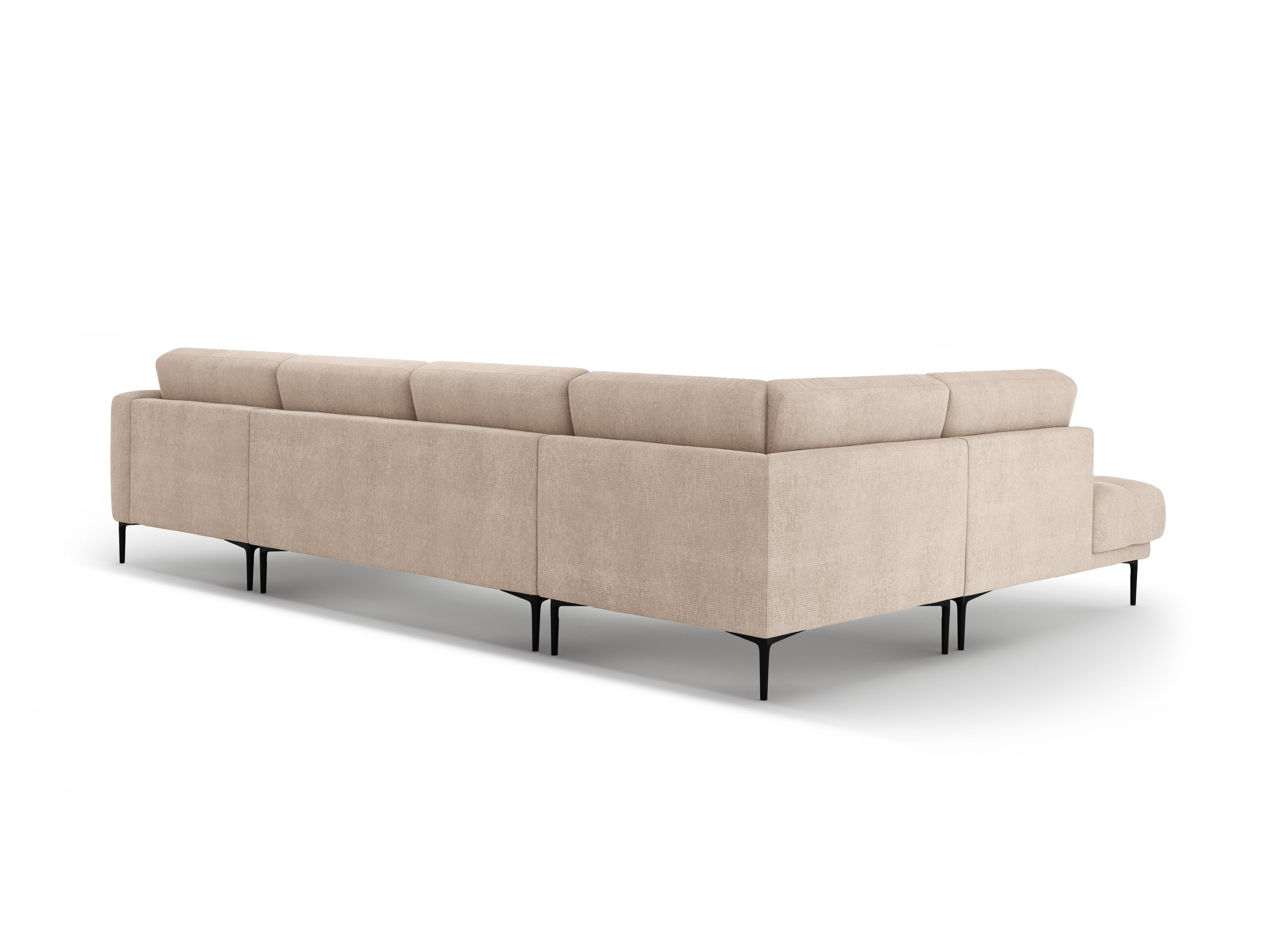 Left-sided panoramic corner sofa BEMY sandy chenille