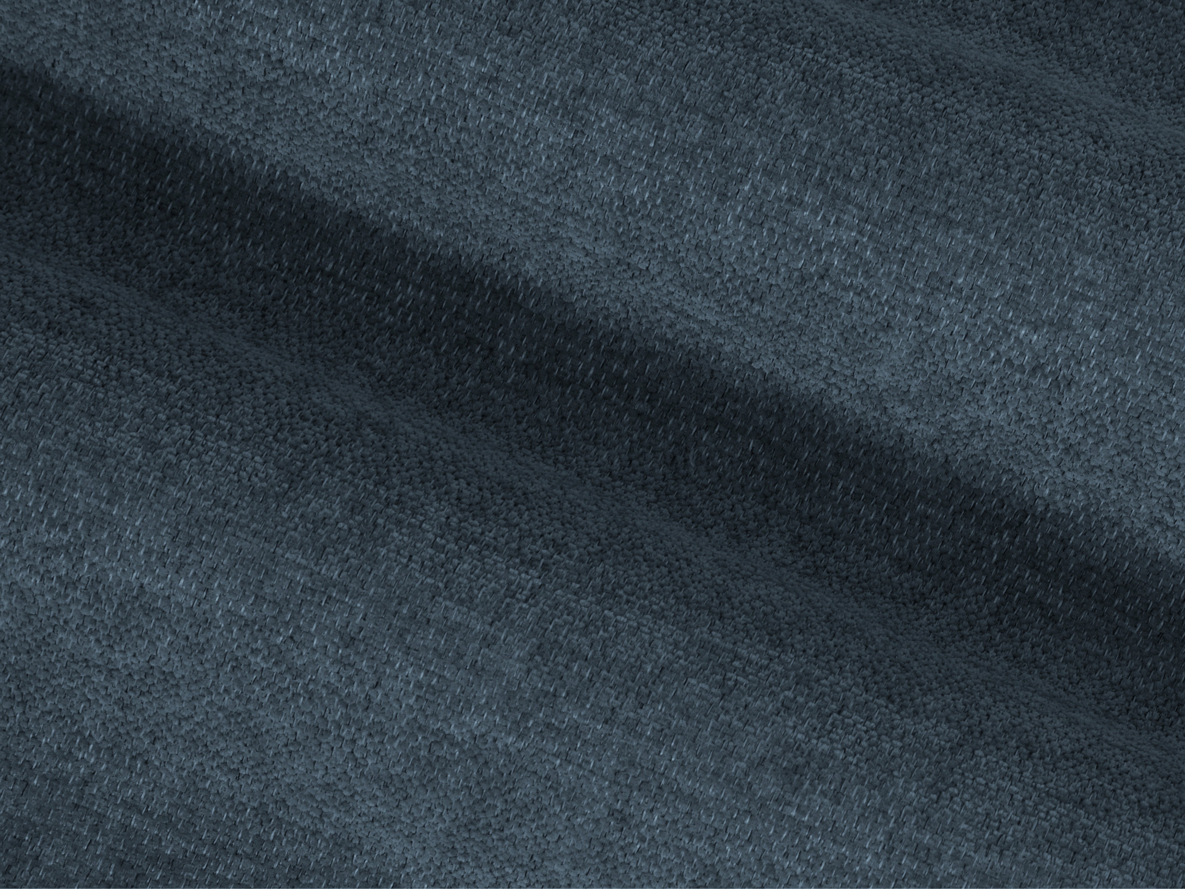 Left-sided panoramic corner sofa BEMY dark blue chenille