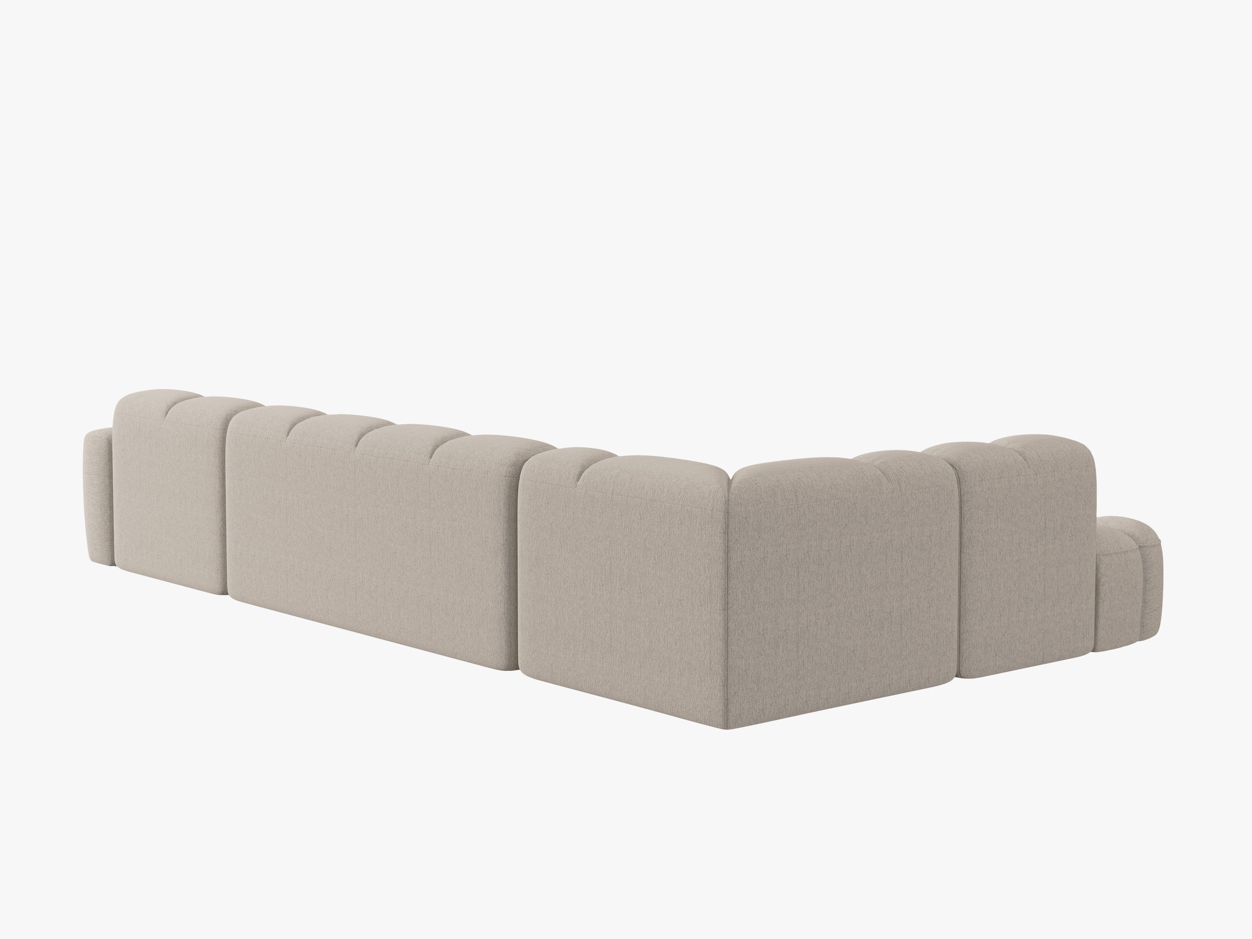 Left-facing panoramic corner sofa LISA sand chenille