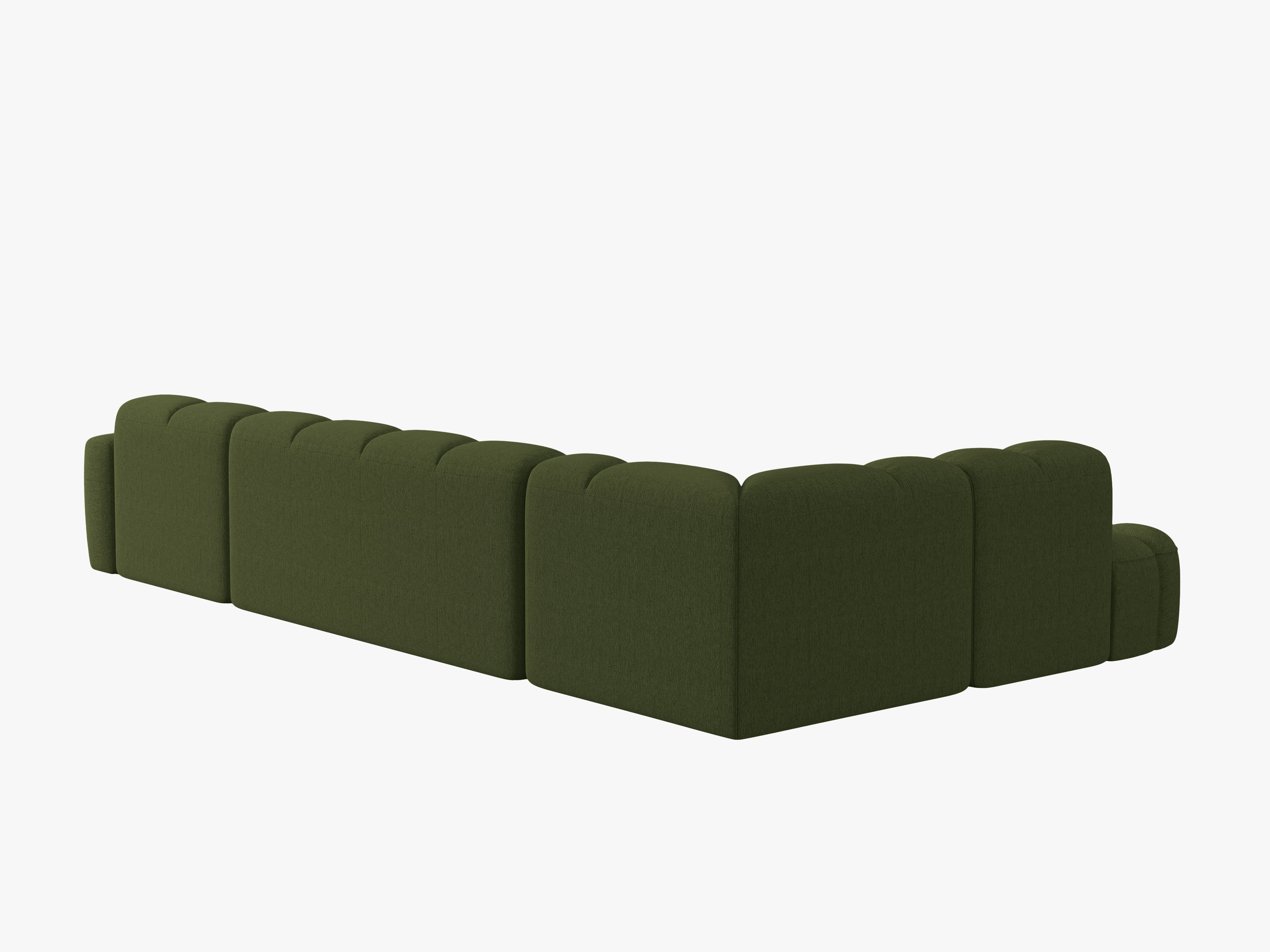 Left-facing panoramic corner sofa LISA green chenille