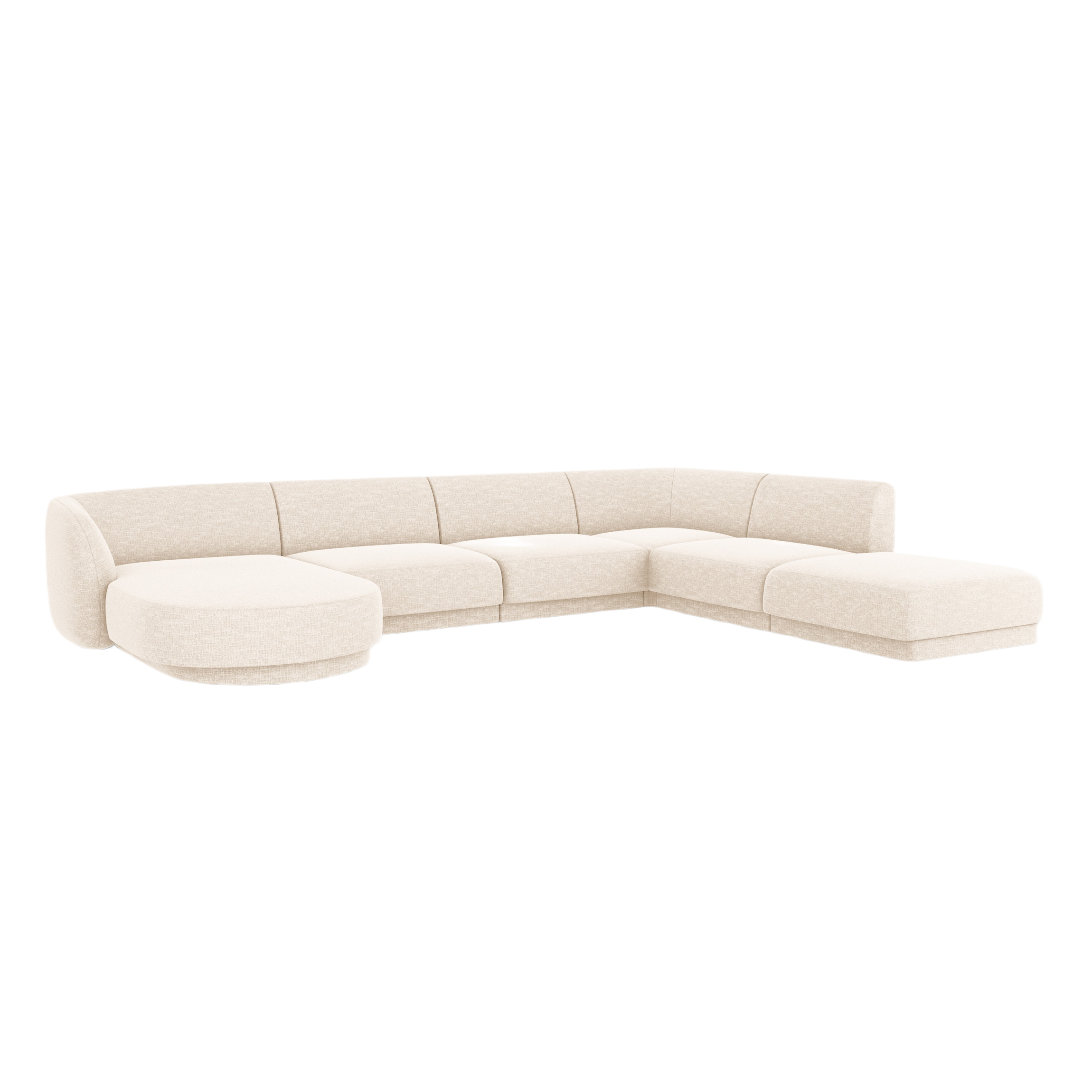 Rechtsseitiger Panorama-Sofa in einem Szenil Szenil-Stoff, hellhaltige Miley Miley