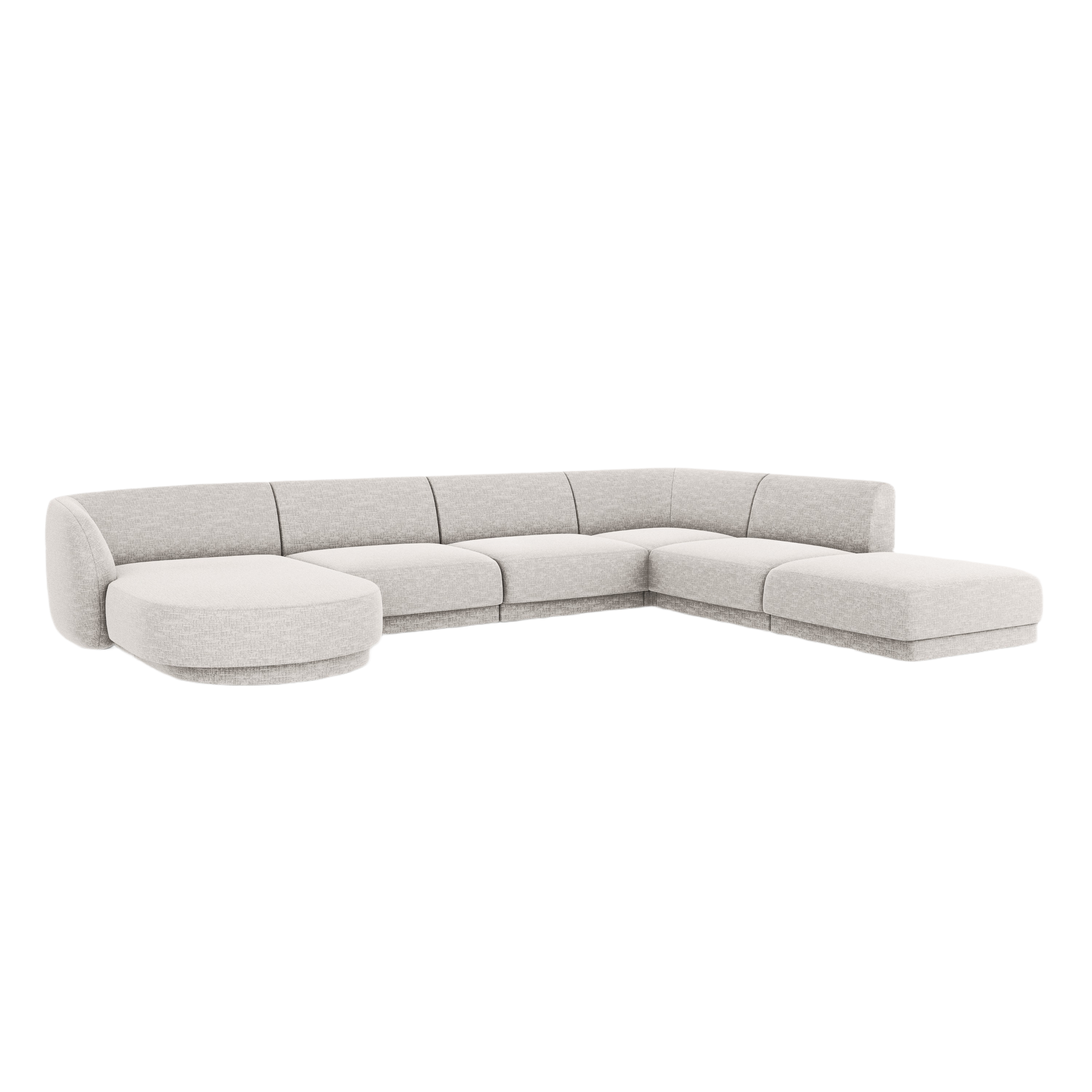 Rechtsseitiger Panorama-Sofa im Szenil-Stoff von 6-Personen Miley Jasnoszary