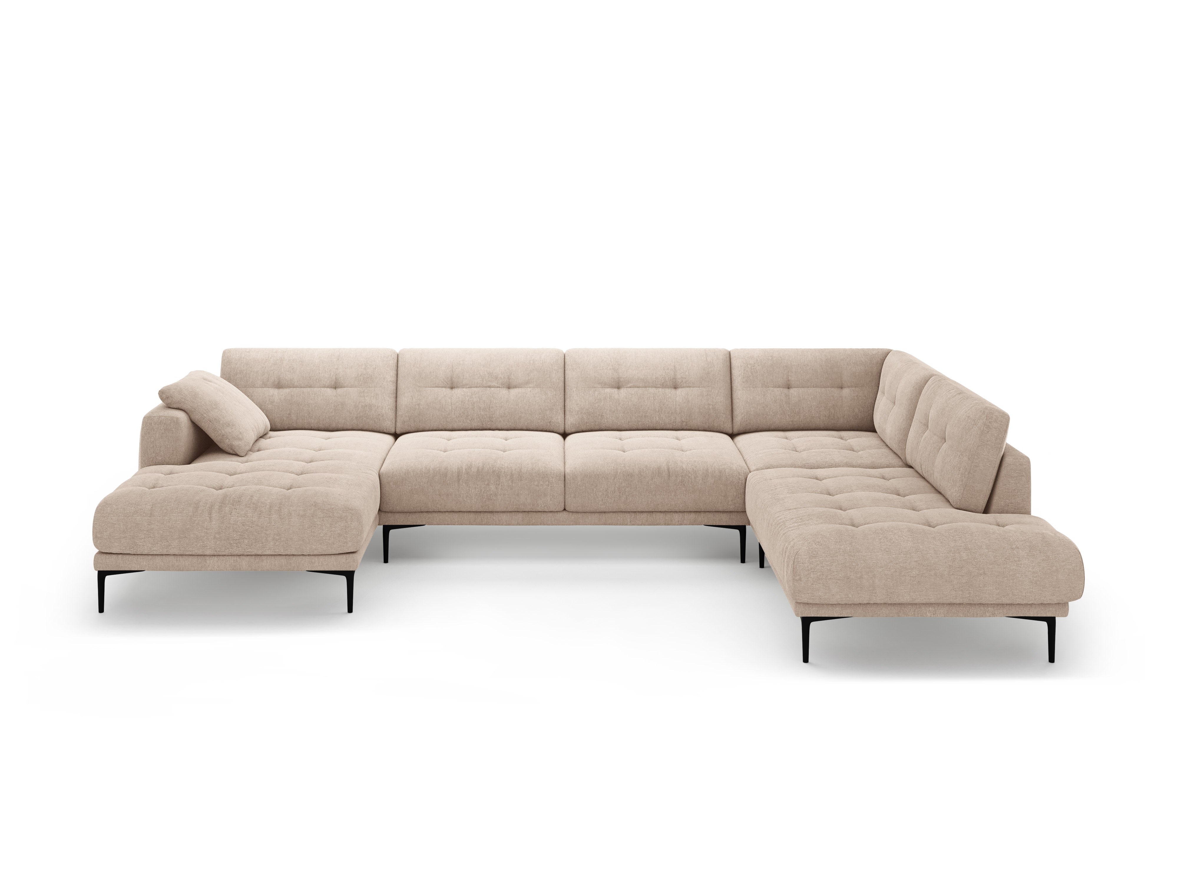 Right-hand panoramic corner sofa BEMY sand chenille