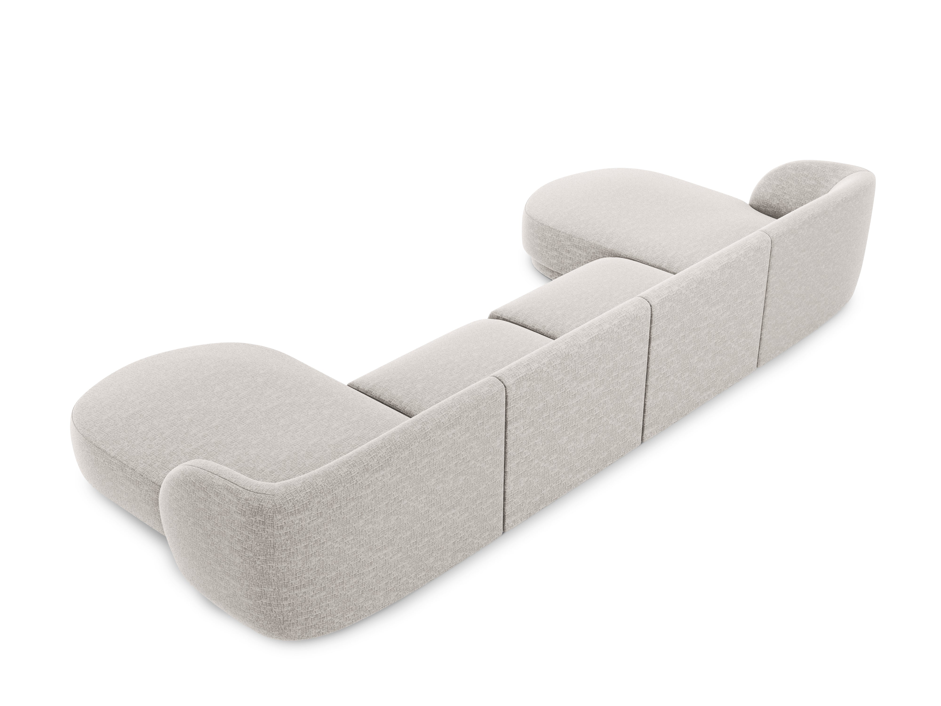 Sofa panoramiczna w tkaninie szenilowej MILEY jasnoszary Micadoni    Eye on Design