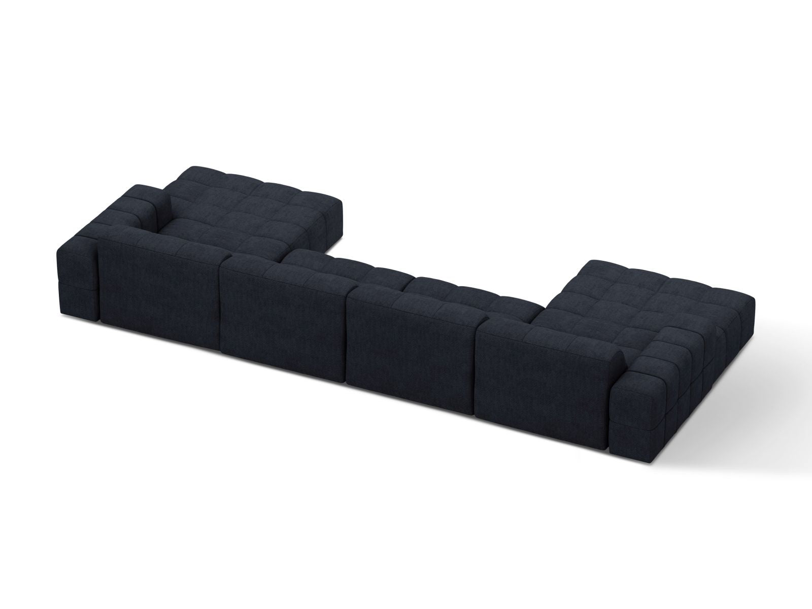 Sofa panoramiczna 6-osobowa JENNIFER granatowy szenil – ujęcie tylne