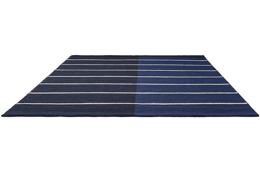 Tiibet Wolle Teppich Marine-Schwarz