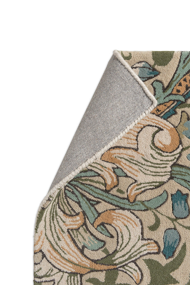 GOLDEN LILY Green Carpet with Beige