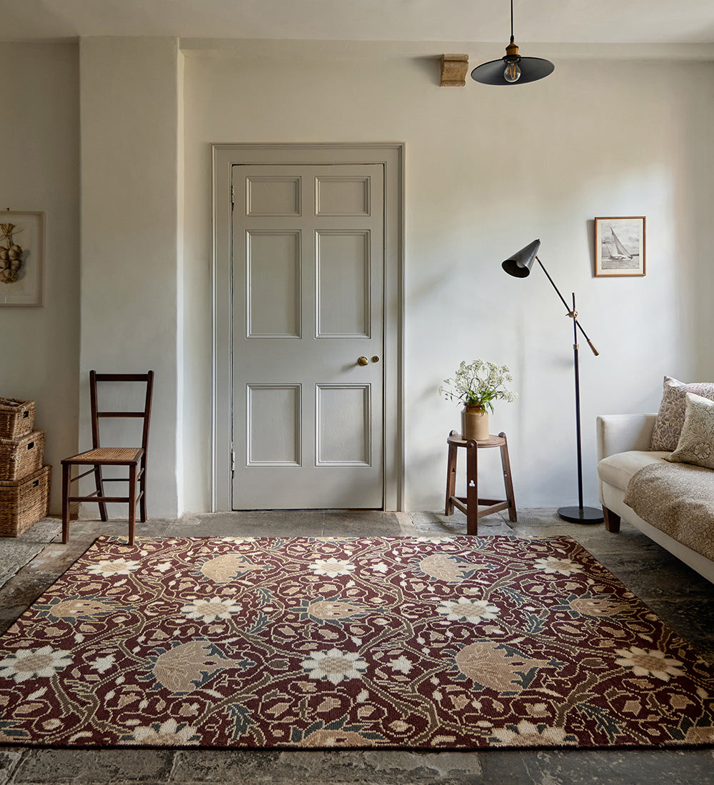 MONTREAL RUSSET rug in burgundy-beige