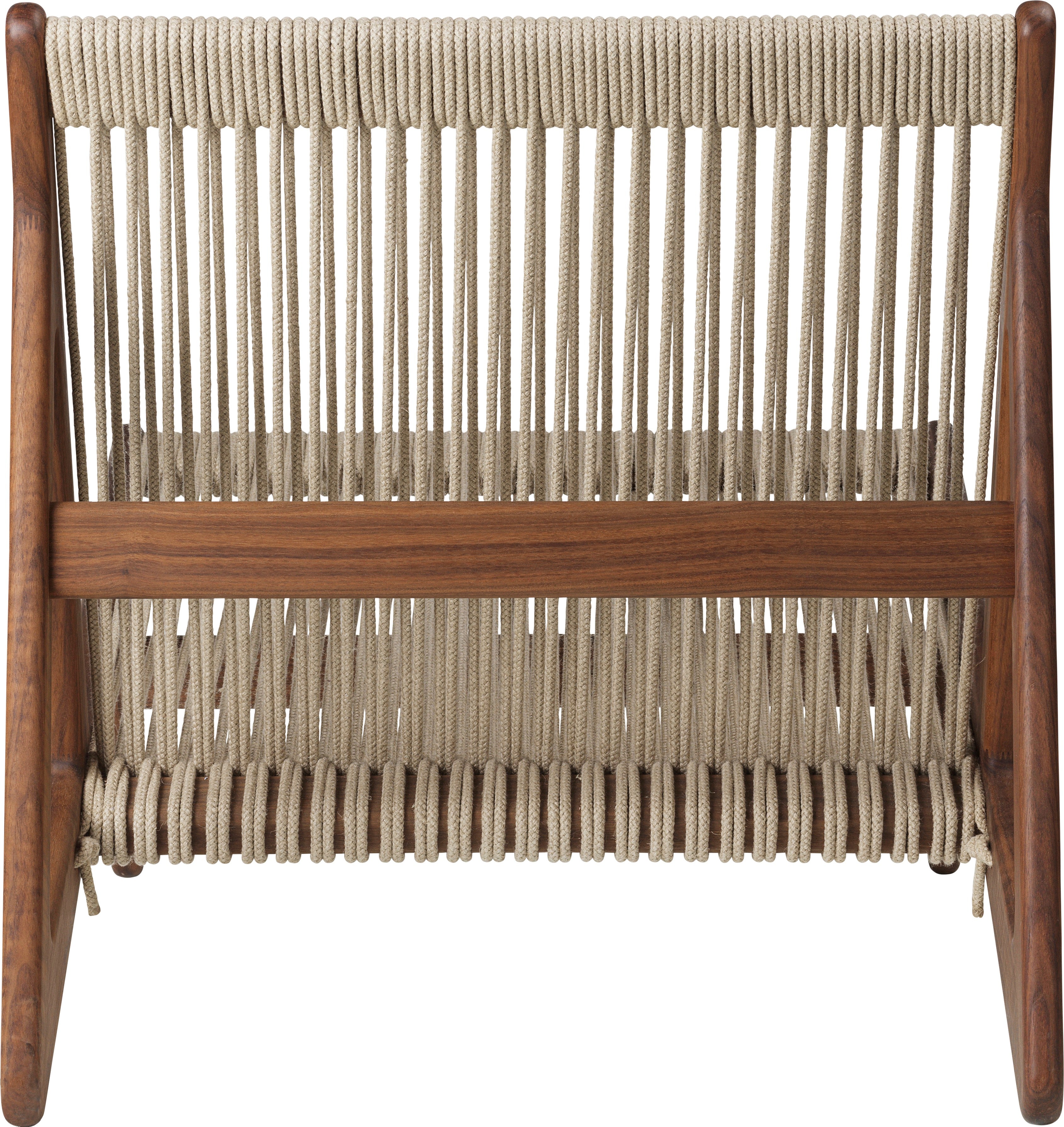 MR01 armchair in walnut wood and linen