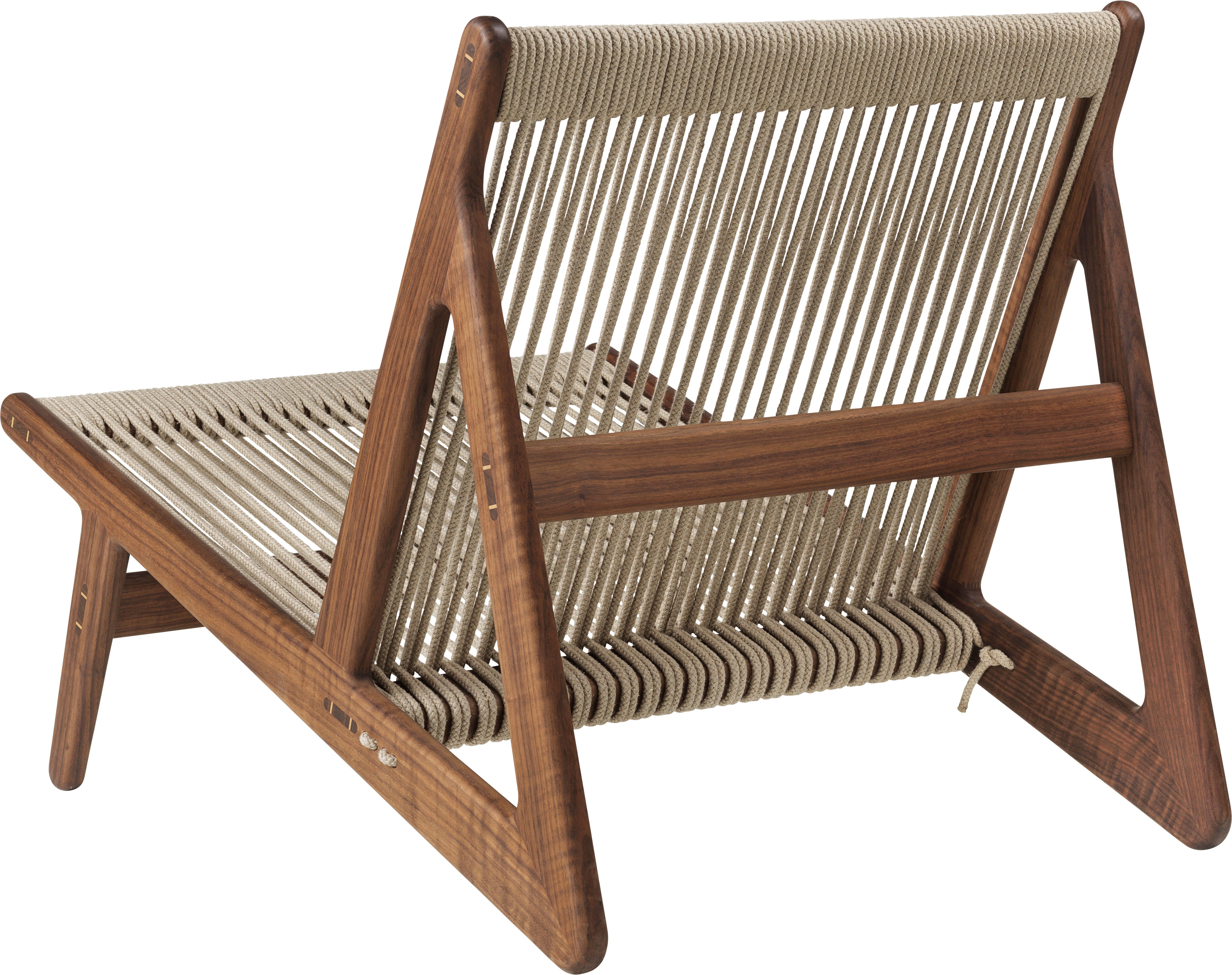 MR01 armchair in walnut wood and linen