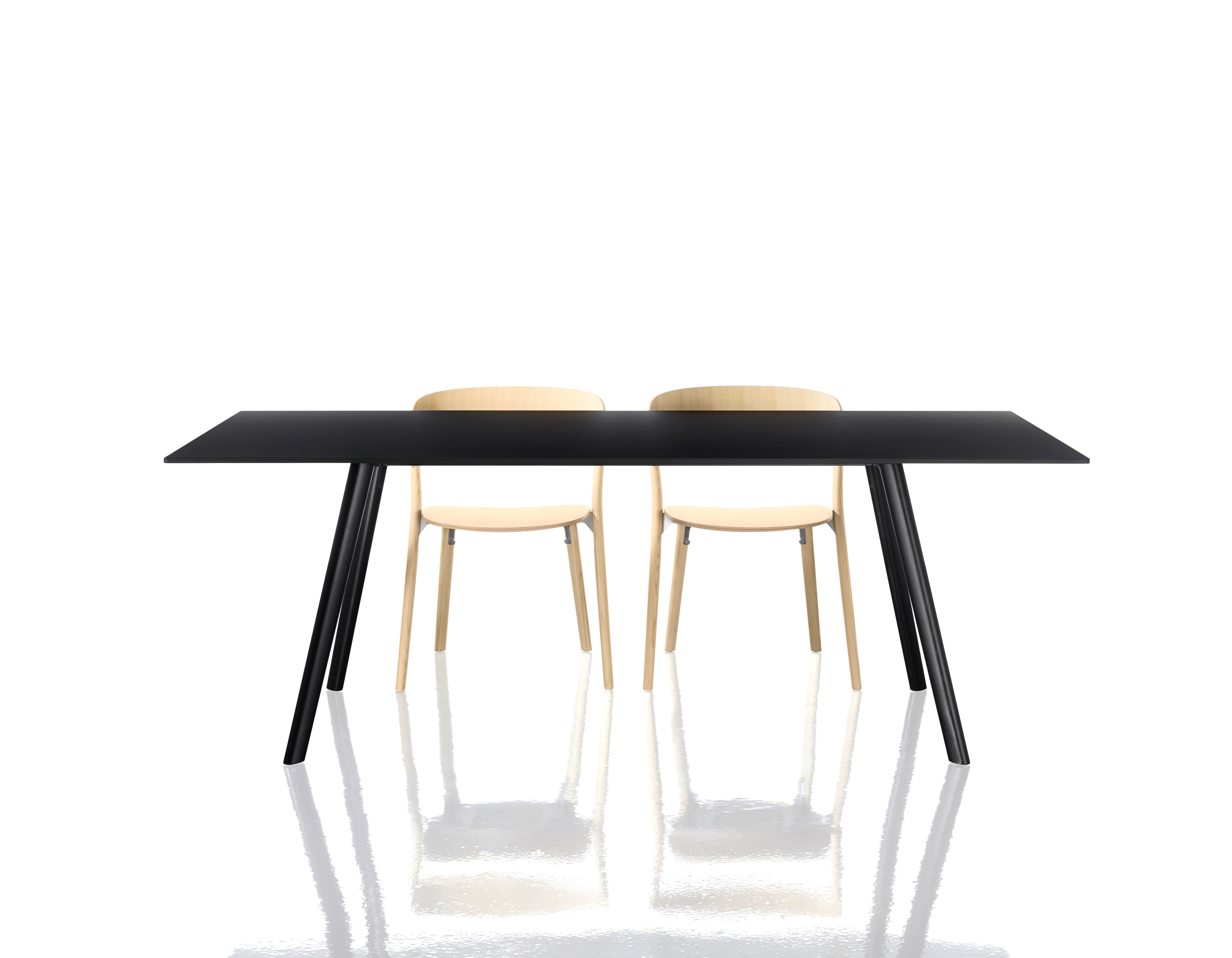 PILO table with a white top and ash base