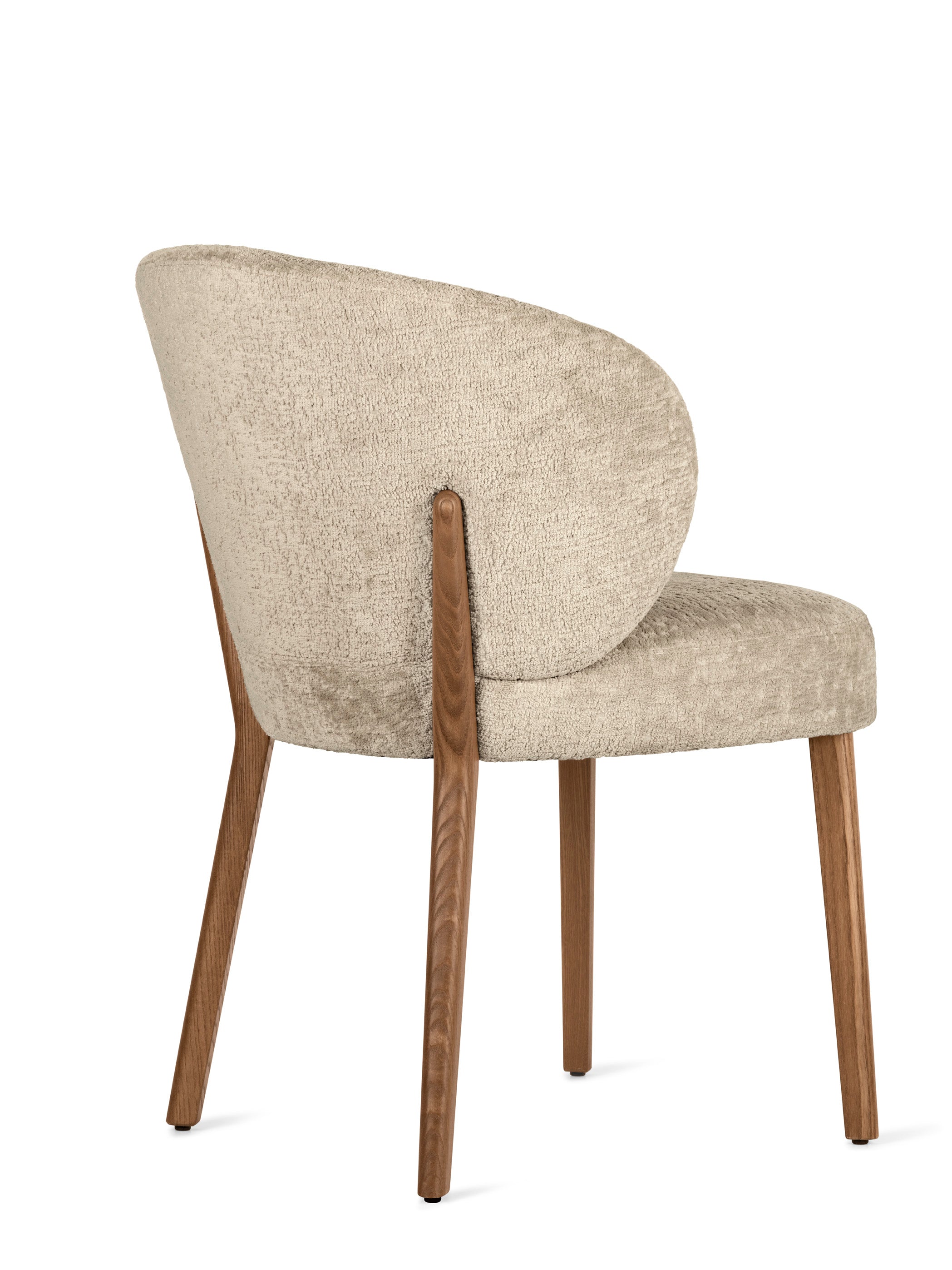 Upholstered MARA Chair with Walnut Base
