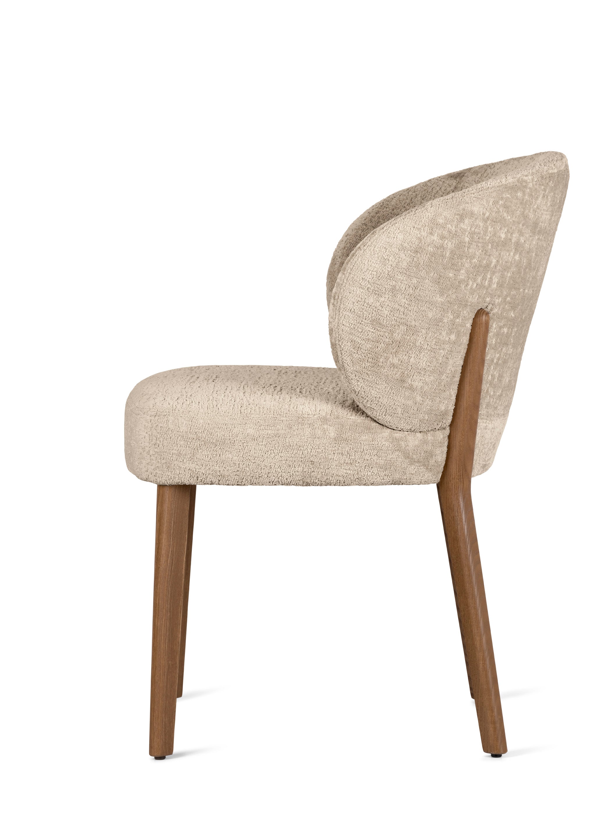 Upholstered MARA Chair with Walnut Base