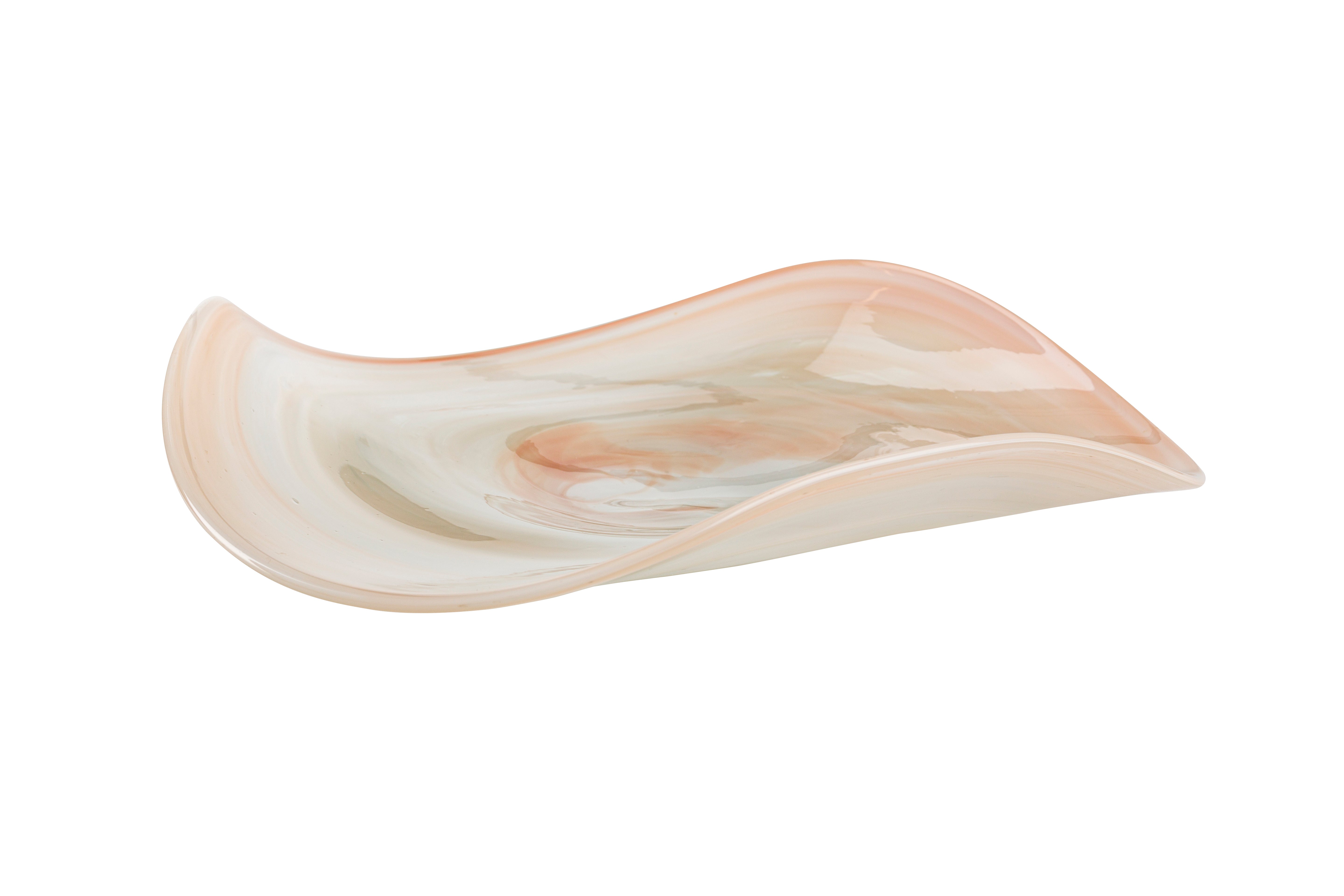 Misa szklana MARIA biały z różowym