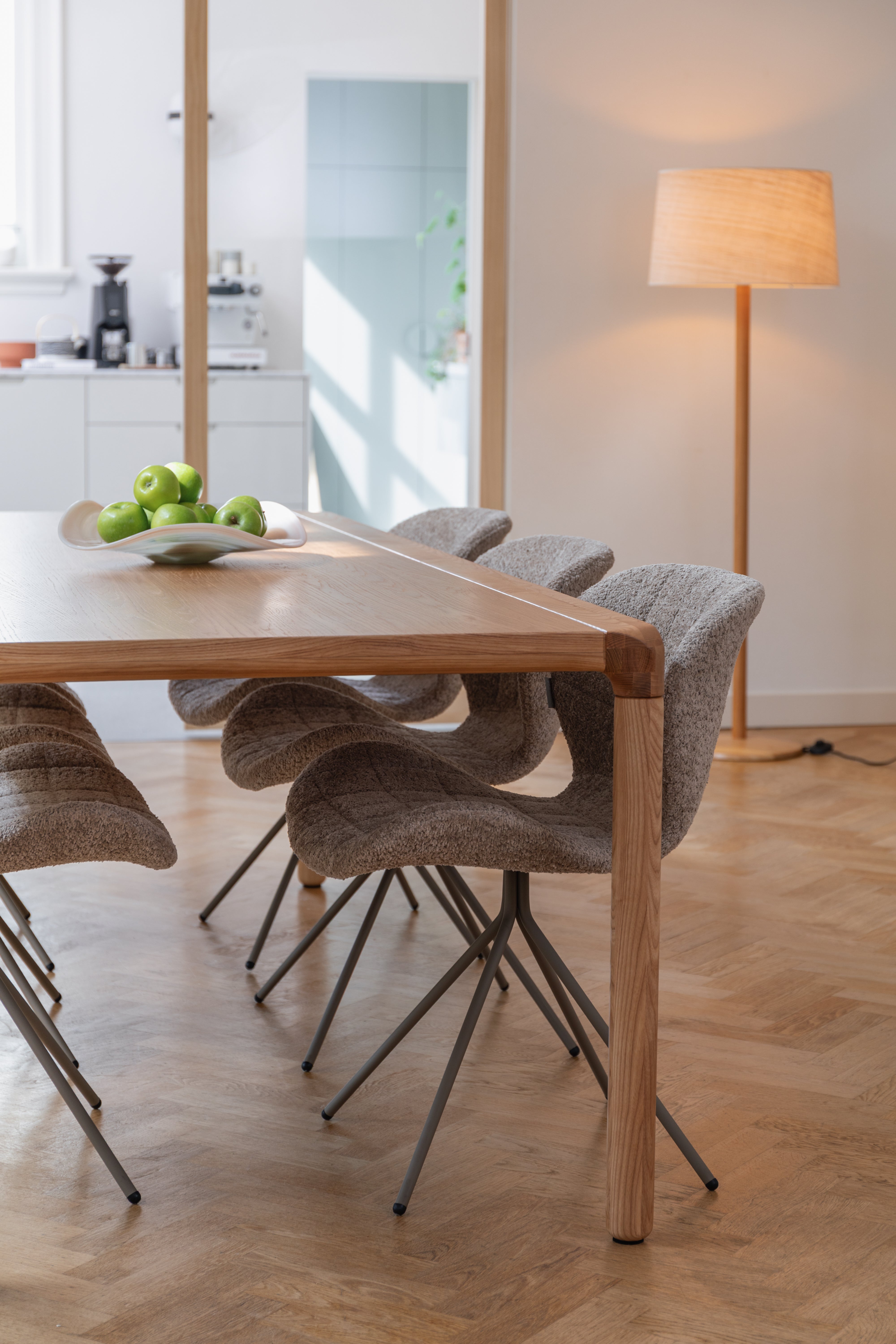 Misa szklana MARIA biały z różowym