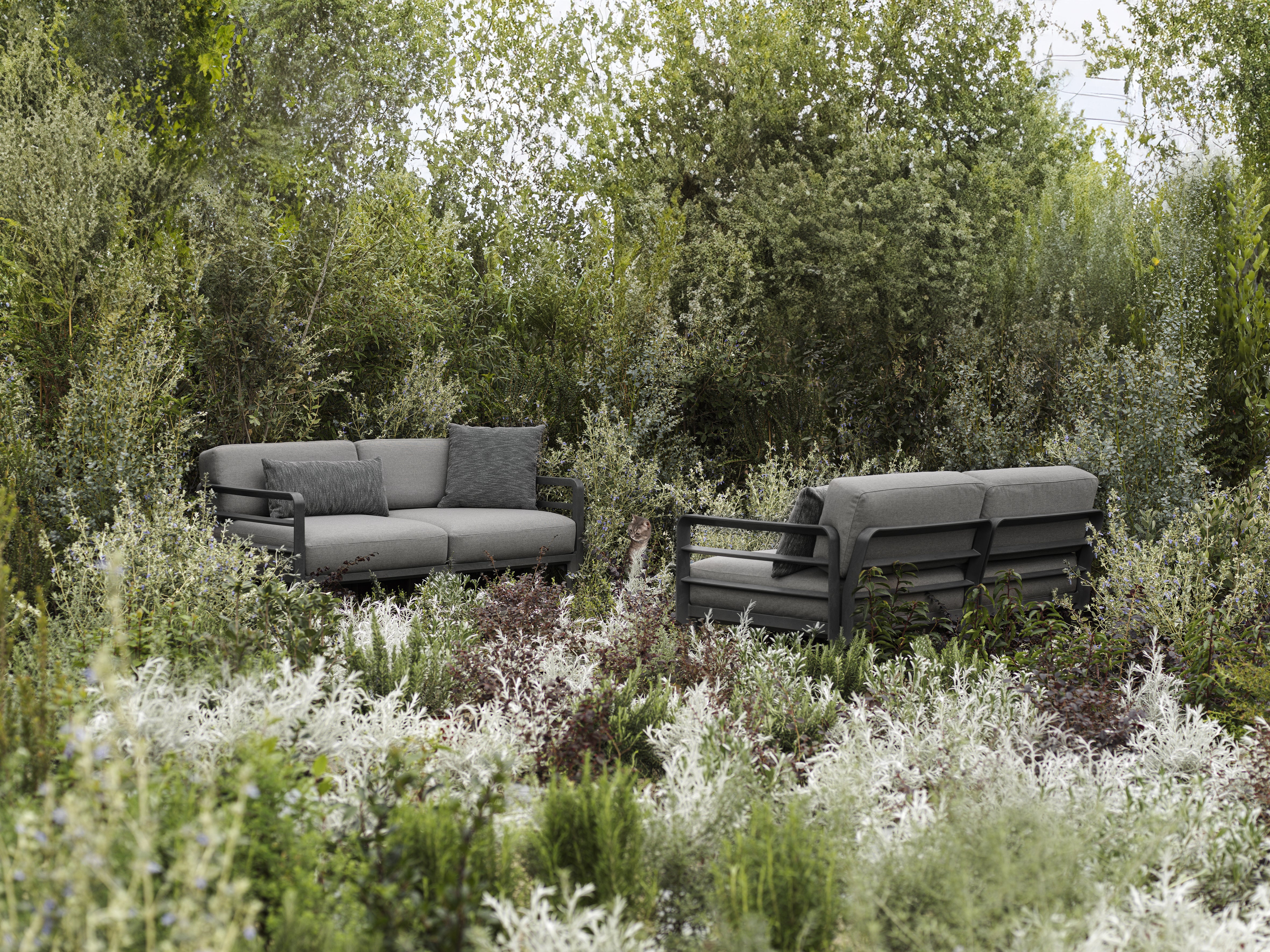 MAXIMO 5 Pearl Modular Outdoor Corner Sofa with Graphite Base