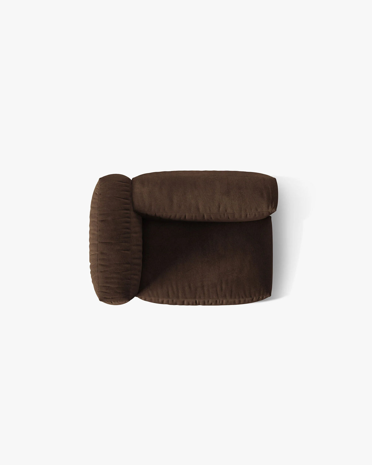 Sofa modułowa aksamitna MARTINA - moduł lewostronny czekoladowy