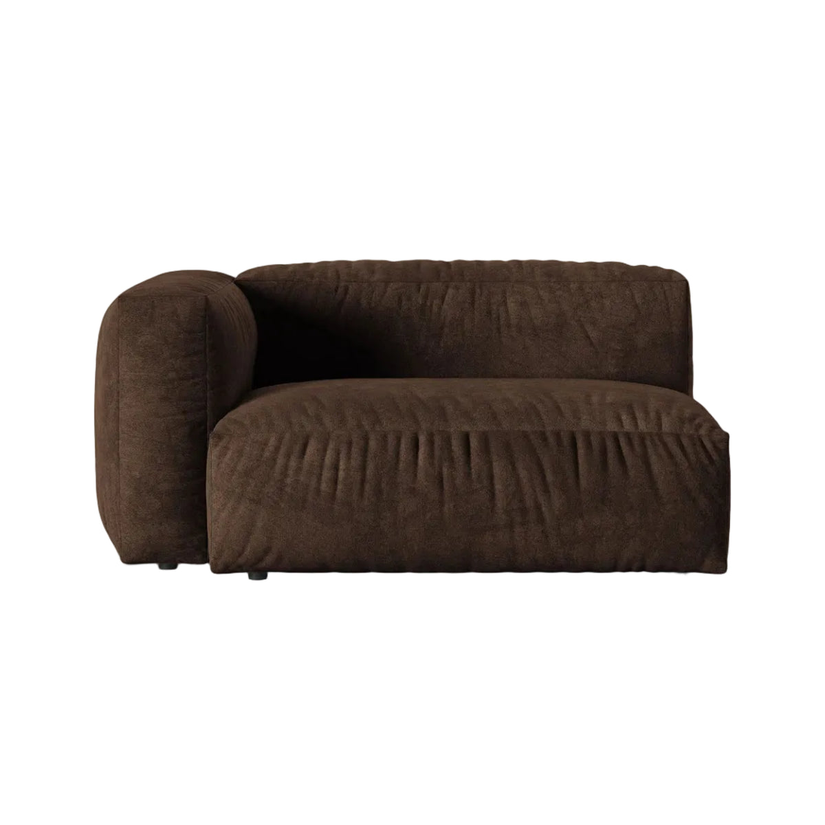 Sofa modułowa aksamitna MARTINA XL - moduł podwójny lewostronny czekoladowy