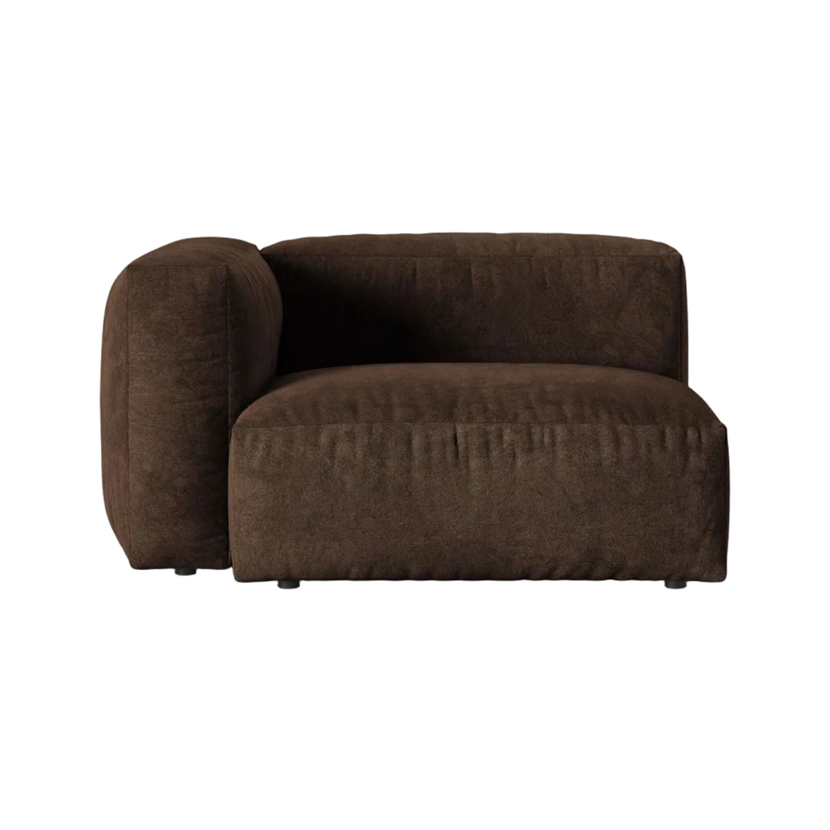 Sofa modułowa aksamitna MARTINA XL - moduł lewostronny czekoladowy