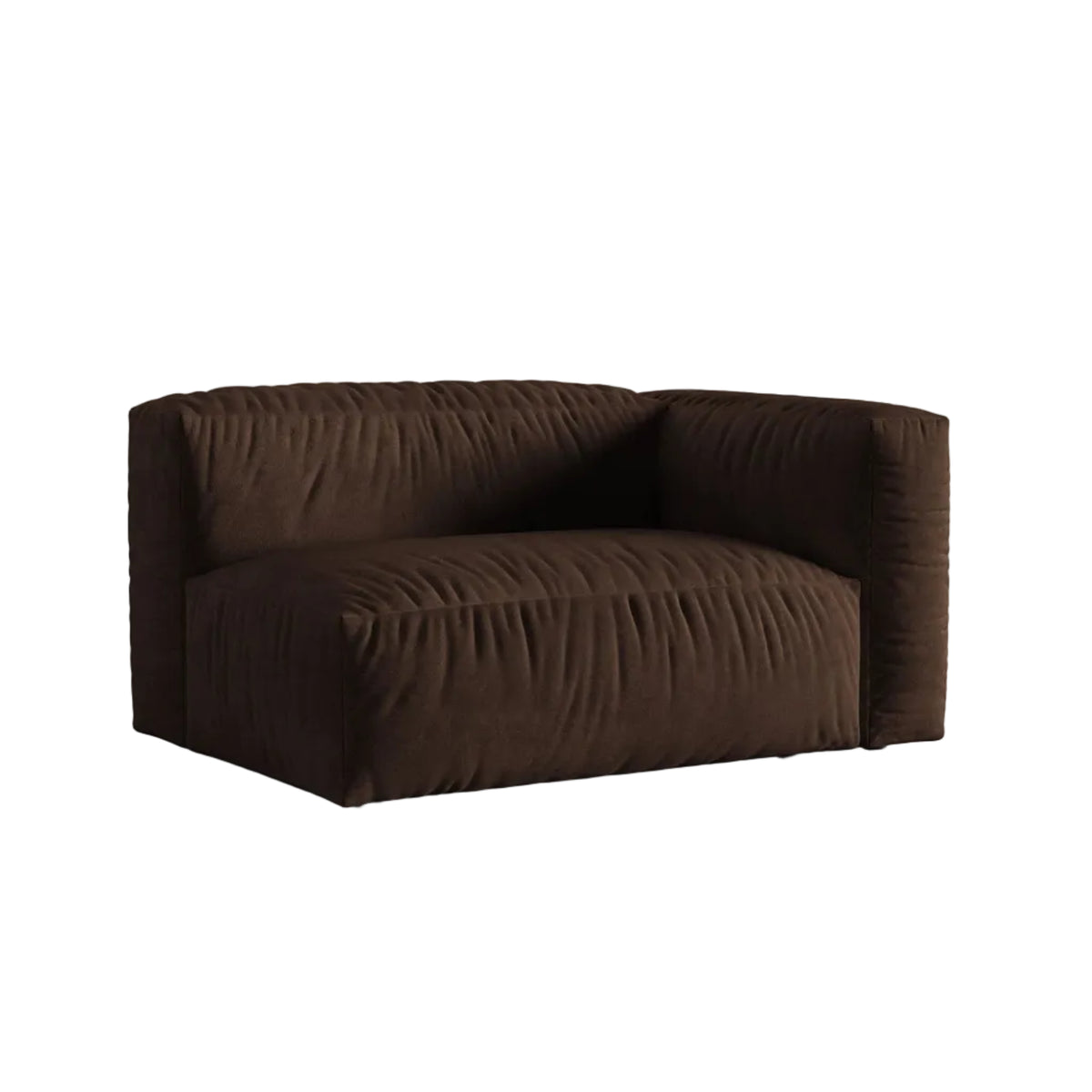 Sofa modułowa aksamitna MARTINA - moduł podwójny prawostronny czekoladowy