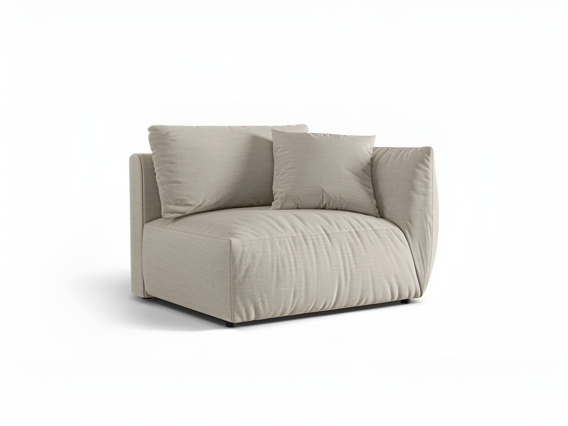 Sofa modułowa CHRIS - element szeroki prawostronny kremowy szenil