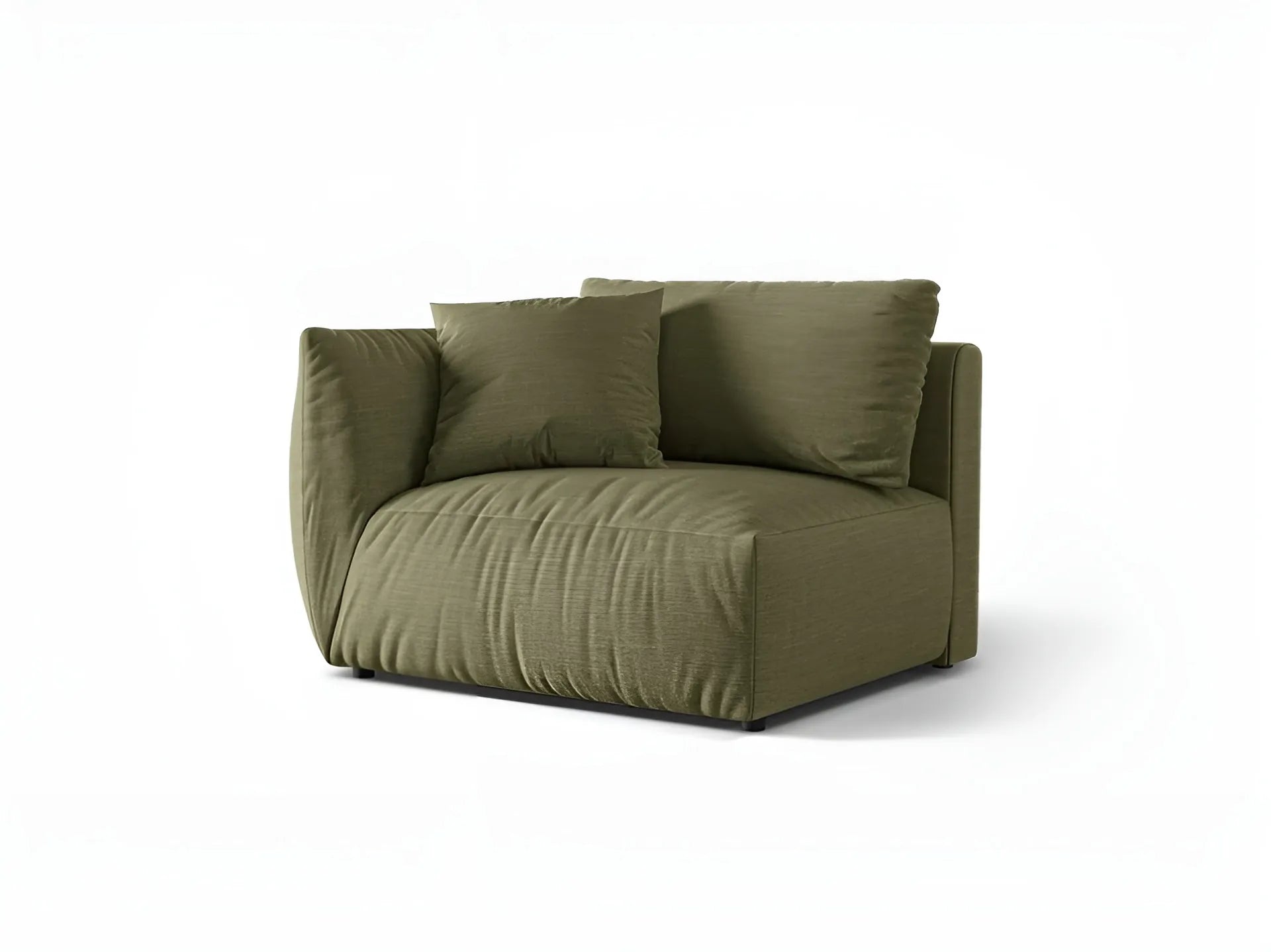 Sofa modułowa CHRIS - element szeroki lewostronny zielony szenil
