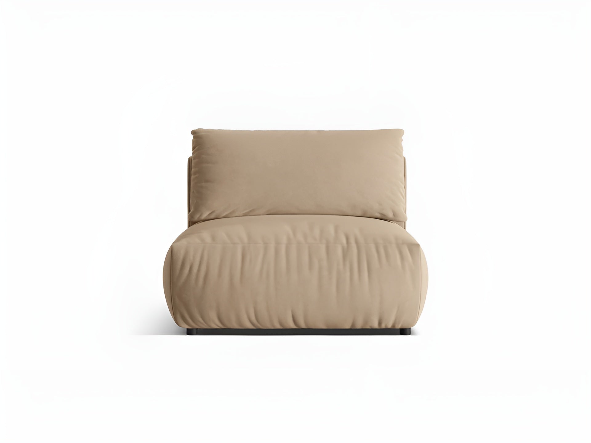 Sofa modułowa aksamitna CHRIS - szeroki element środkowy piaskowy
