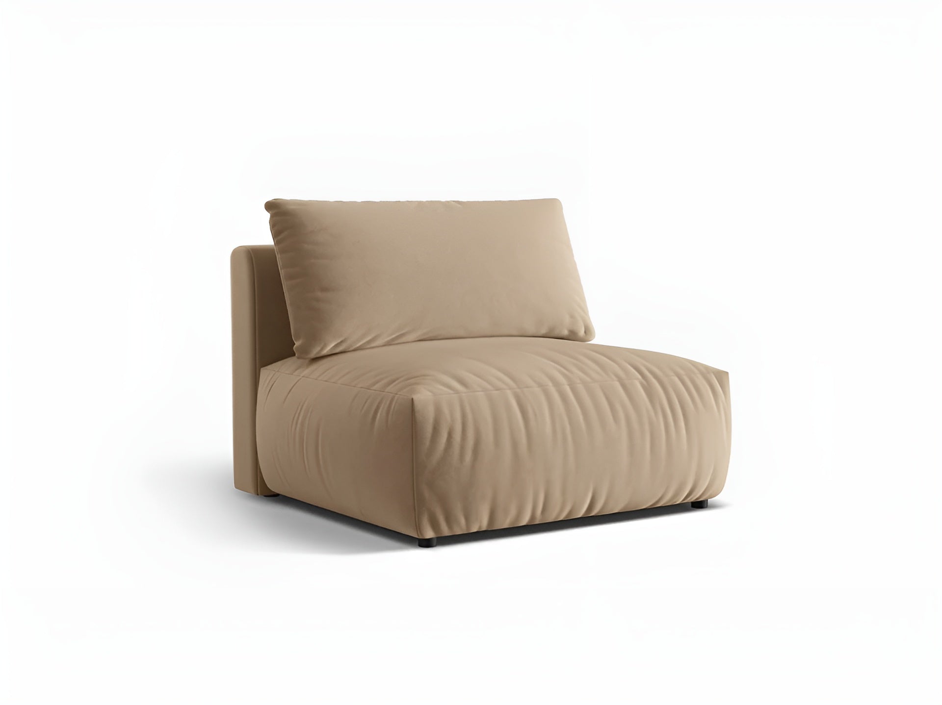 Sofa modułowa aksamitna CHRIS - szeroki element środkowy piaskowy