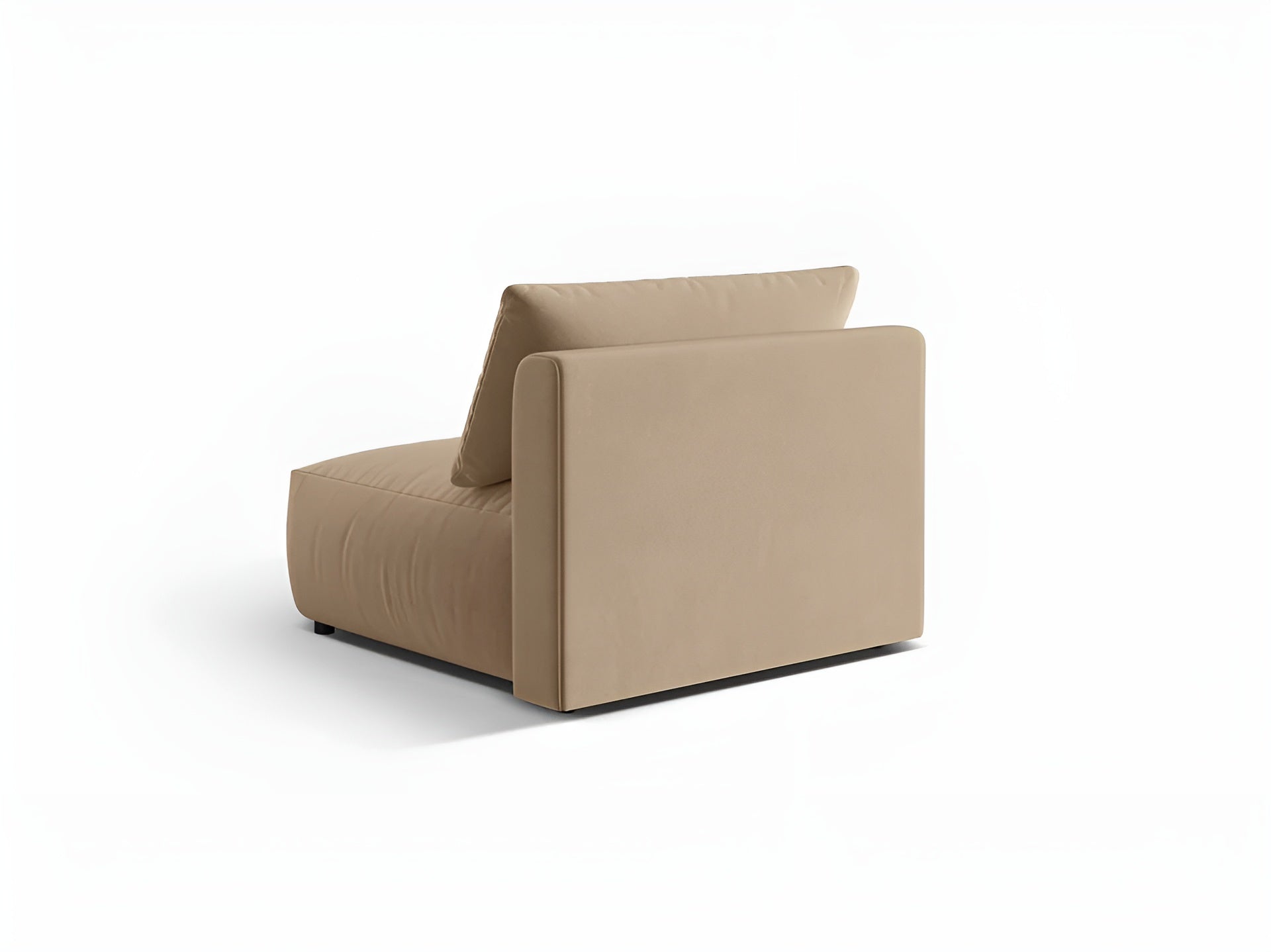 Sofa modułowa aksamitna CHRIS - szeroki element środkowy piaskowy