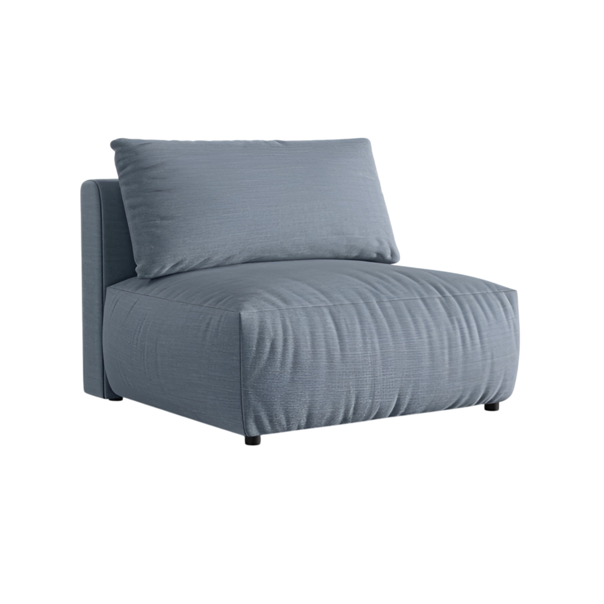CHRIS Modular Sofa - Wide Central Element Light Blue Chenille