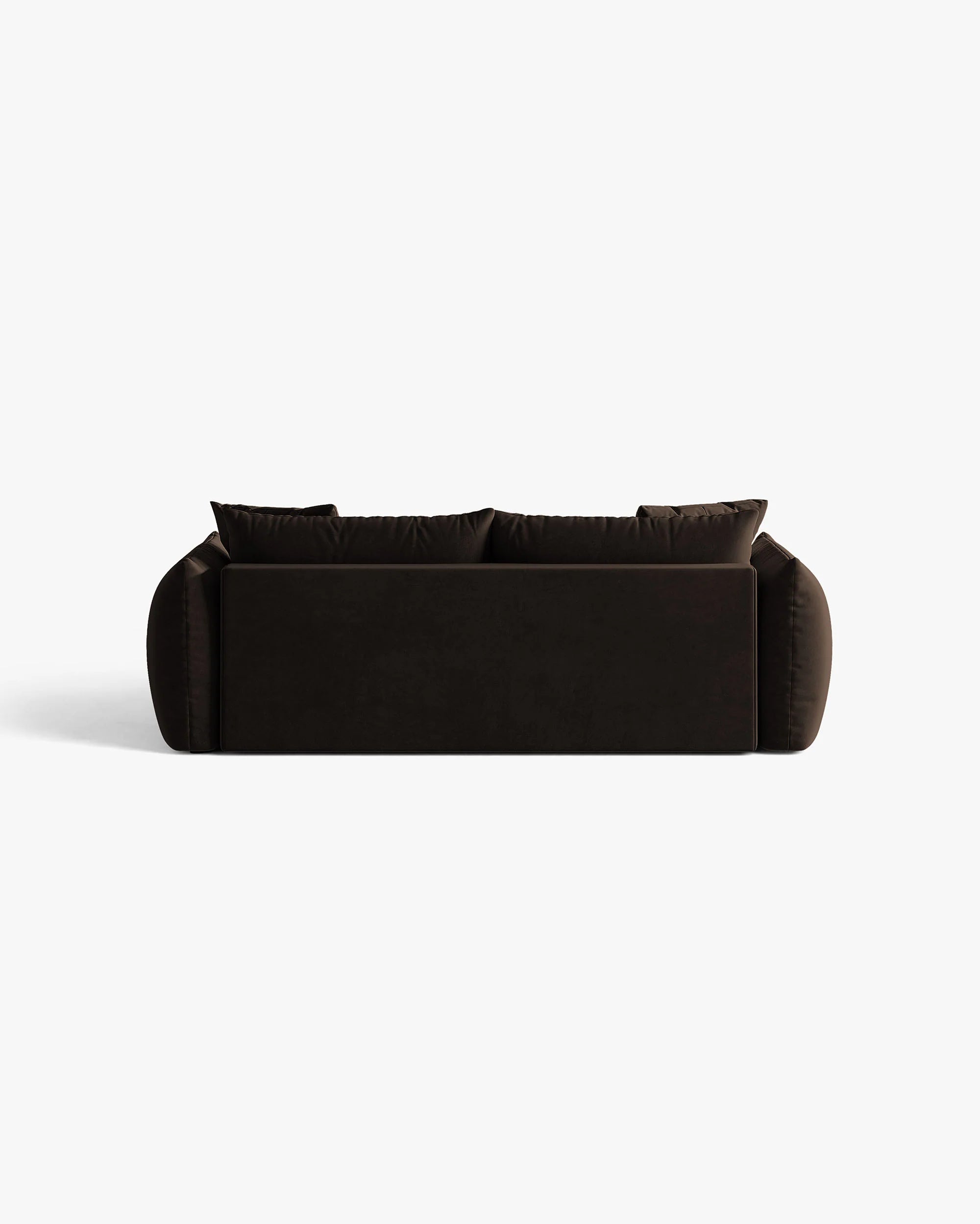 Sofa aksamitna 3-osobowa z funkcją spania BLOOM ciemnobrązowy