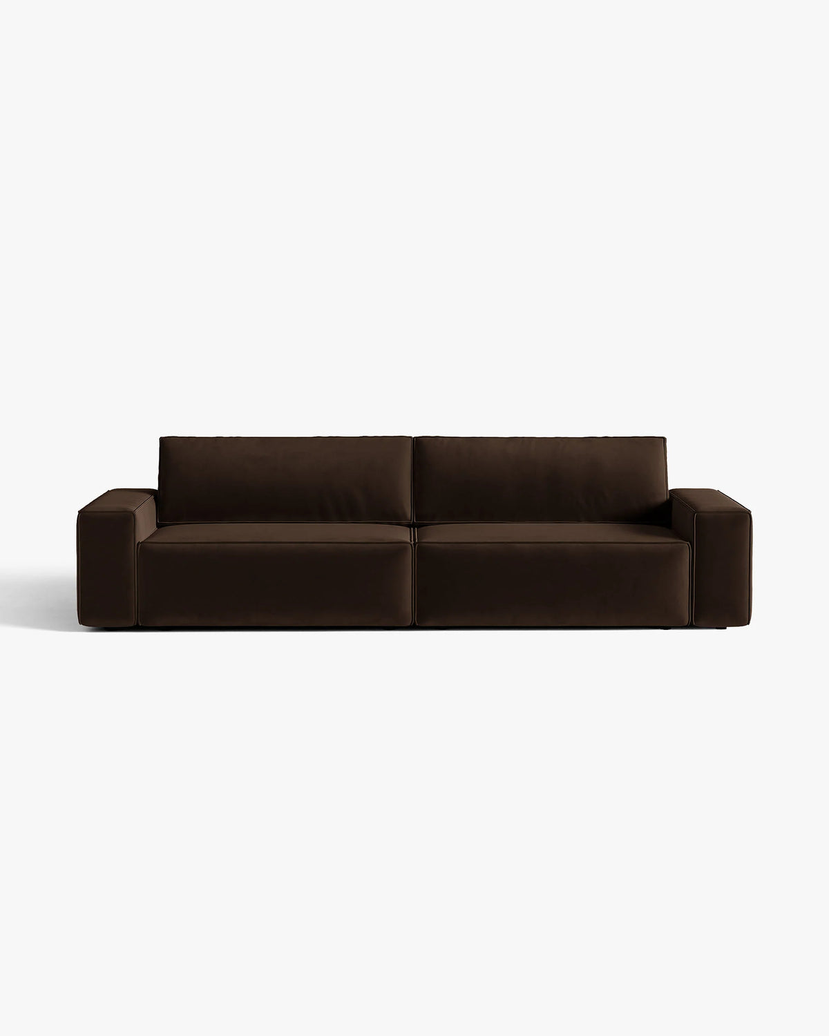 Sofa aksamitna 3-osobowa z funkcją spania JODIE czekoladowy