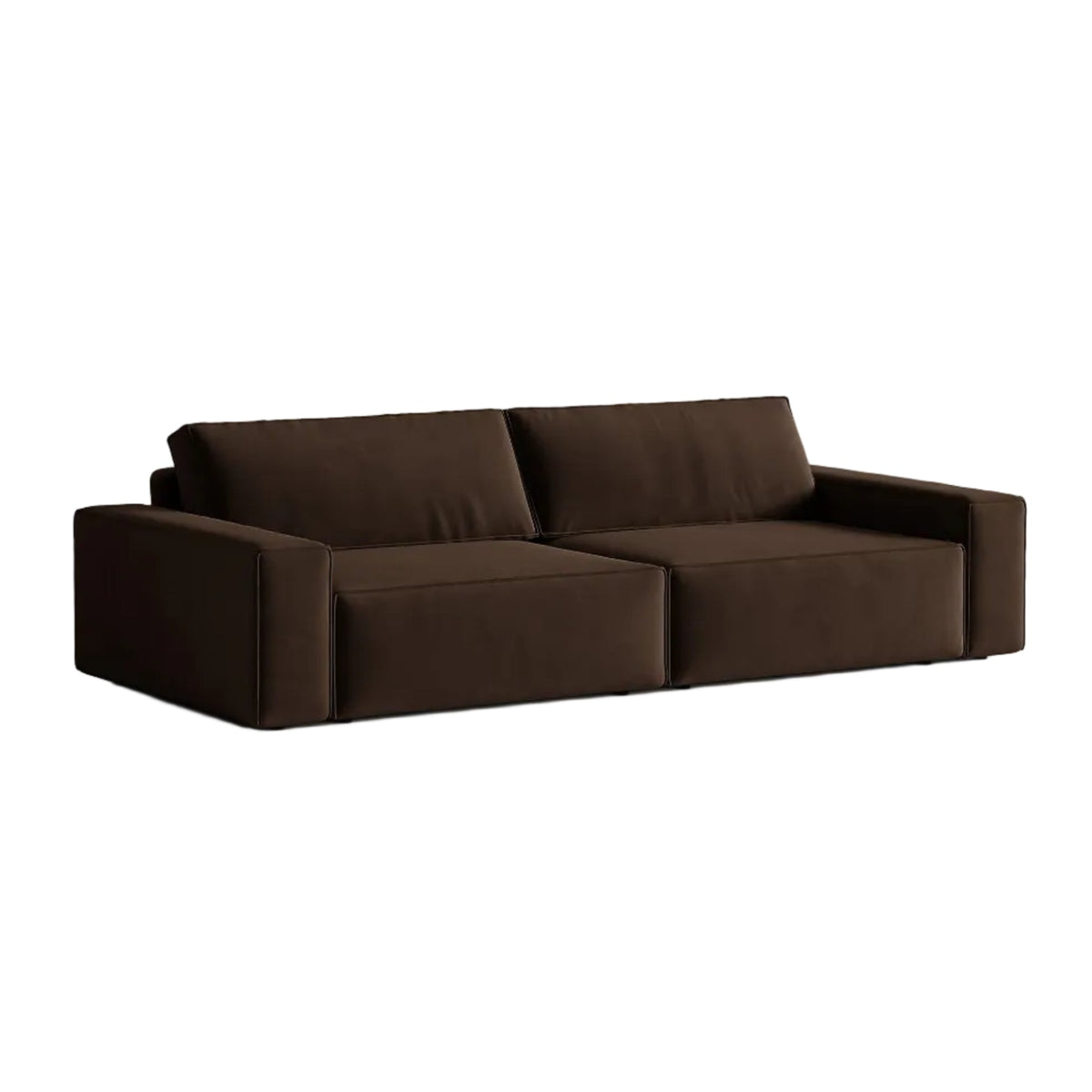 Sofa aksamitna 3-osobowa z funkcją spania JODIE czekoladowy