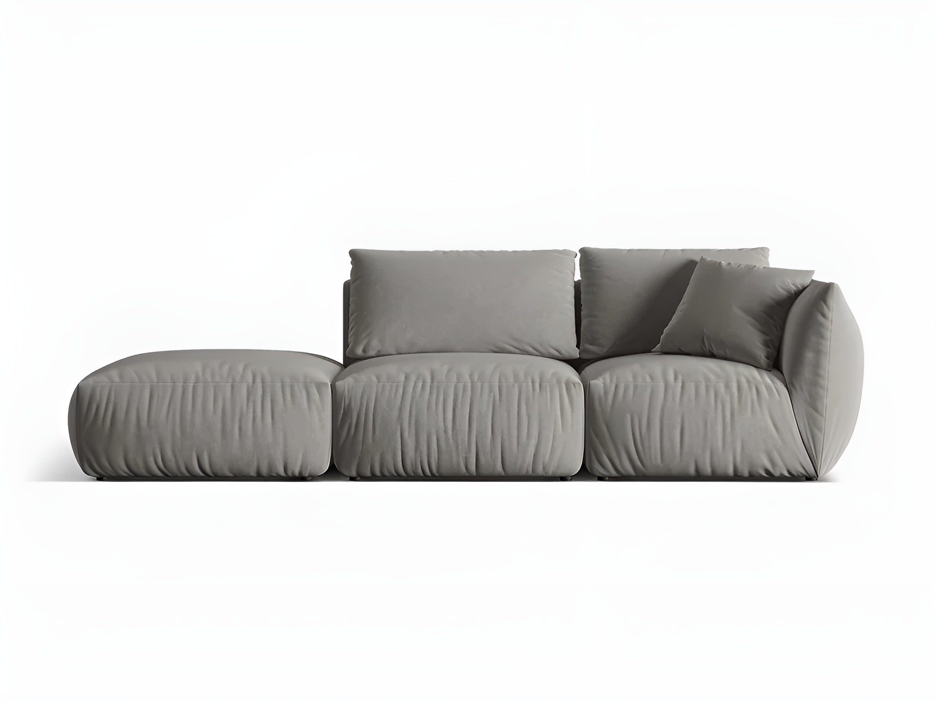 Sofa modułowa aksamitna 3-osobowa lewostronna CHRIS szary