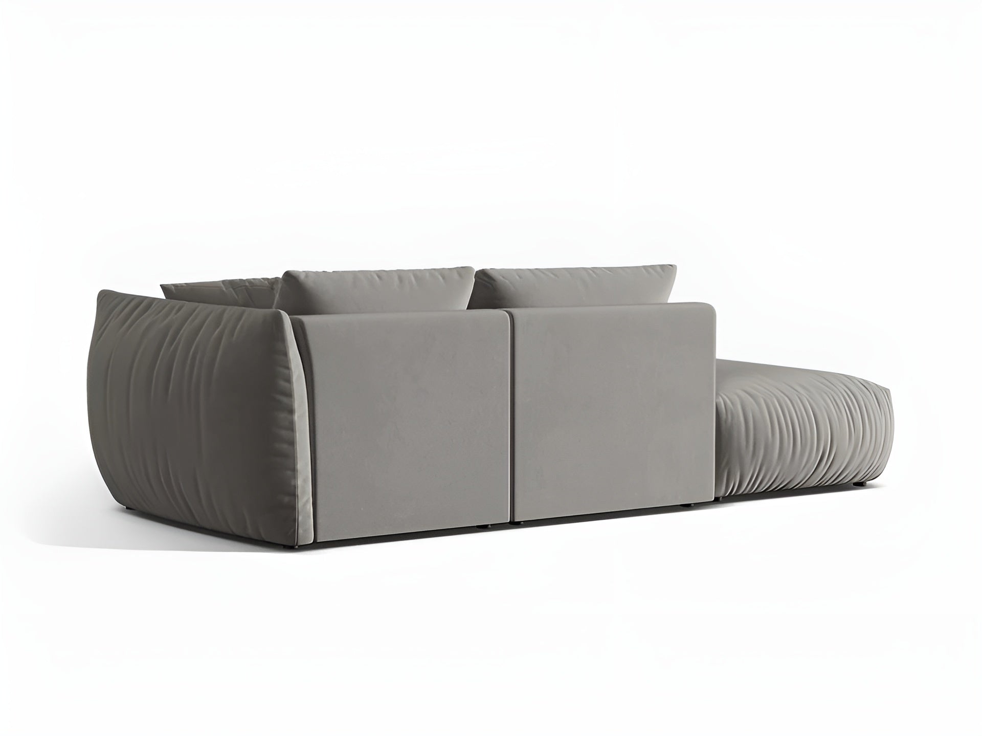 Sofa modułowa aksamitna 3-osobowa lewostronna CHRIS szary