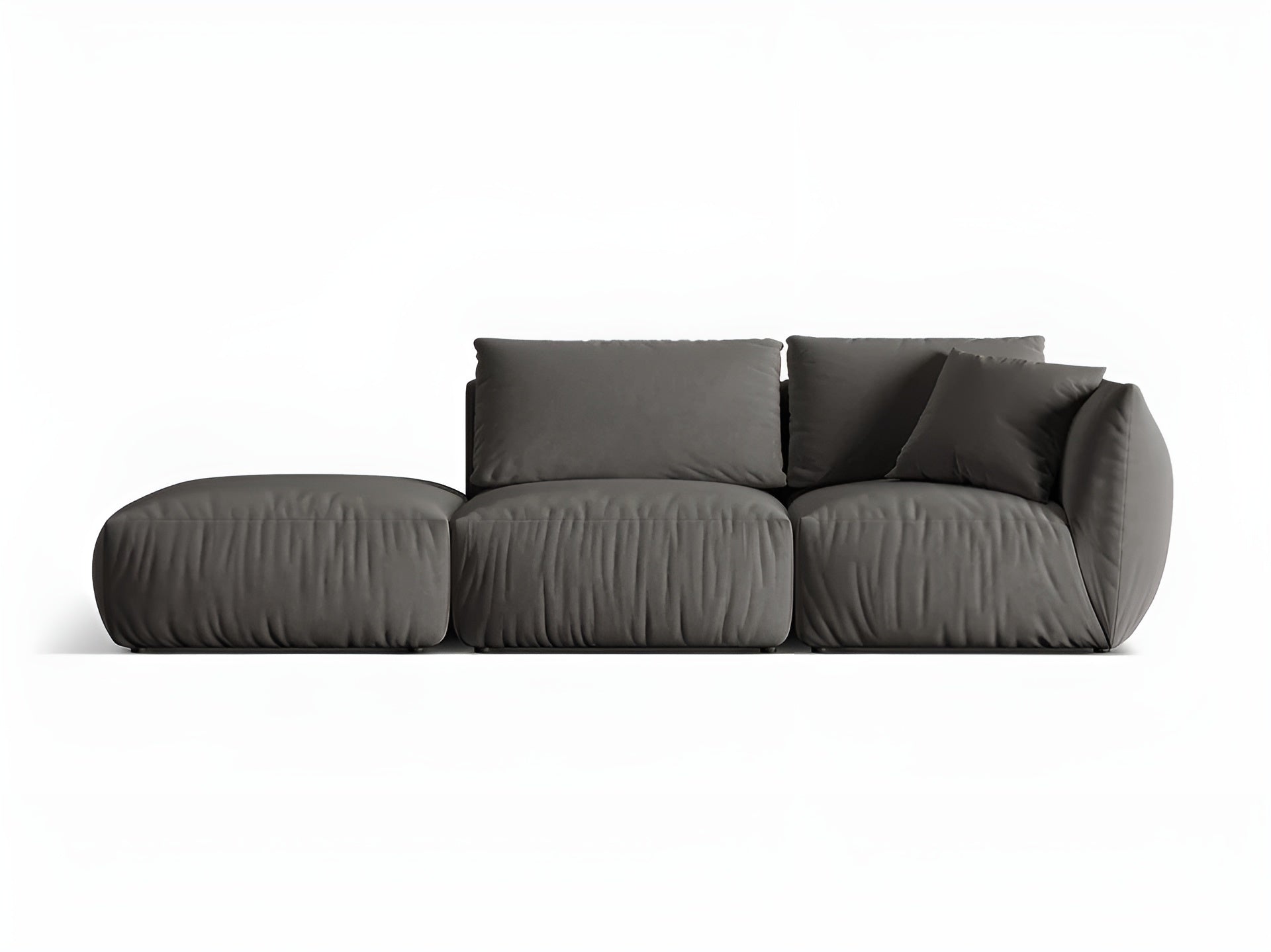 Sofa modułowa aksamitna 3-osobowa lewostronna CHRIS ciemnoszary