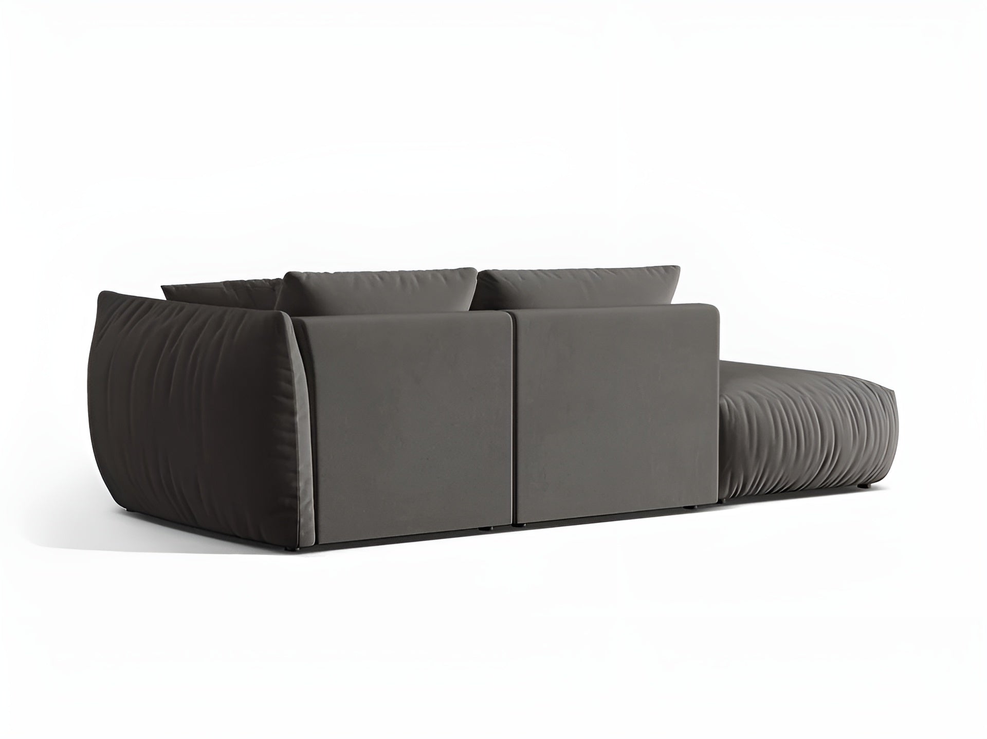 Sofa modułowa aksamitna 3-osobowa lewostronna CHRIS ciemnoszary