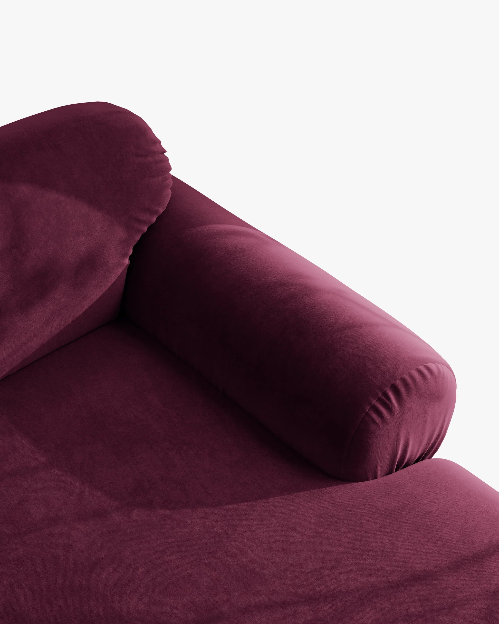 Sofa 4-osobowa aksamitna OPHELIA burgundowy