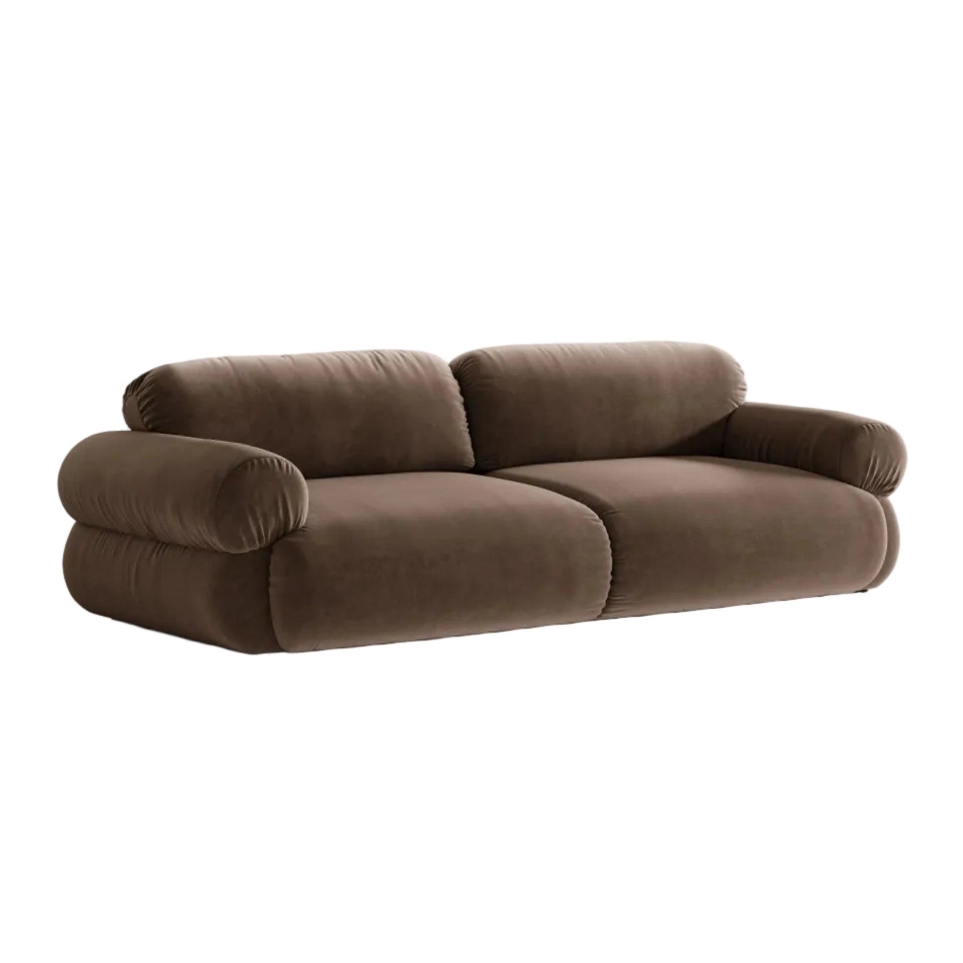 Sofa 4-osobowa aksamitna OPHELIA czekoladowy