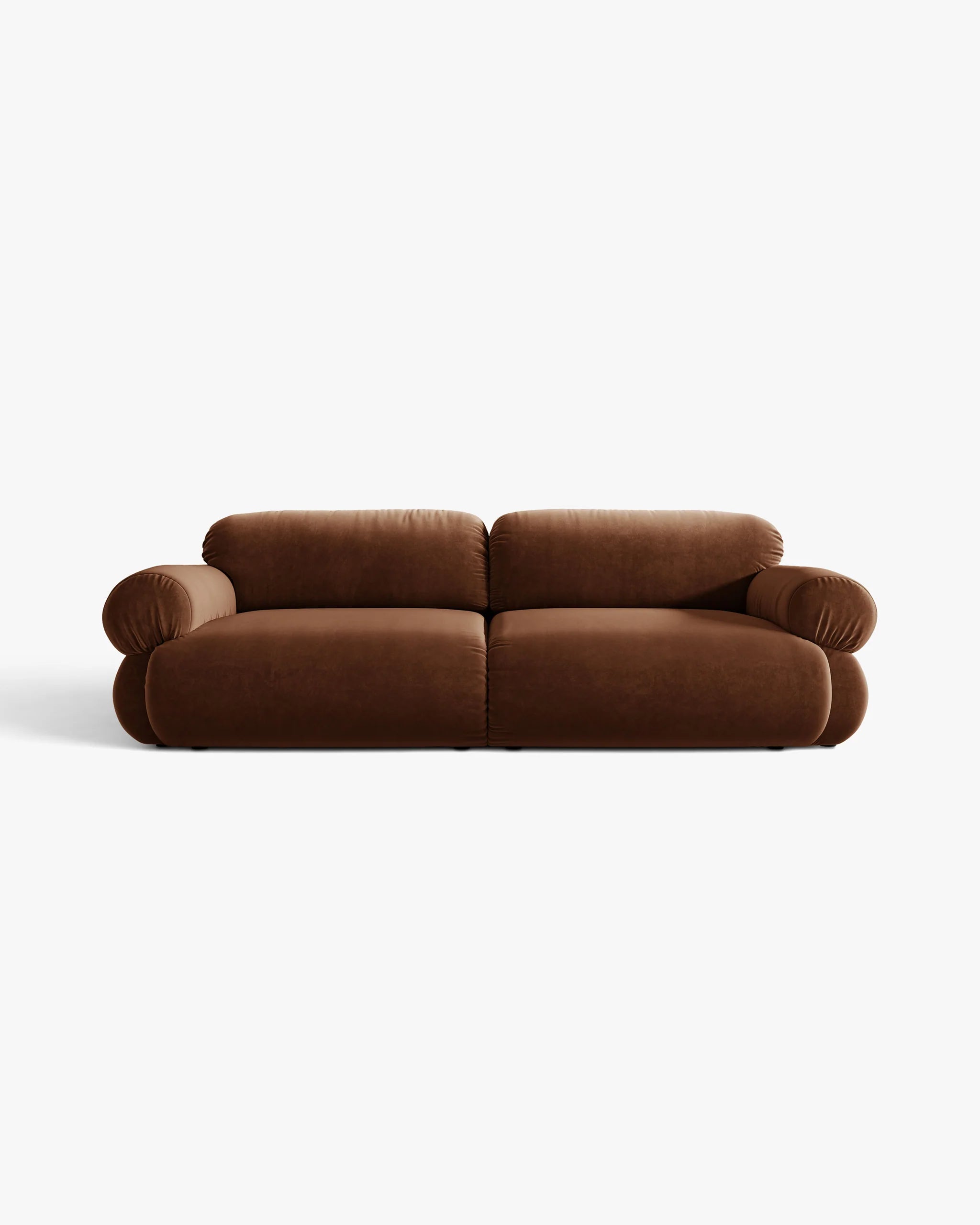 Sofa 4-osobowa aksamitna OPHELIA brązowy
