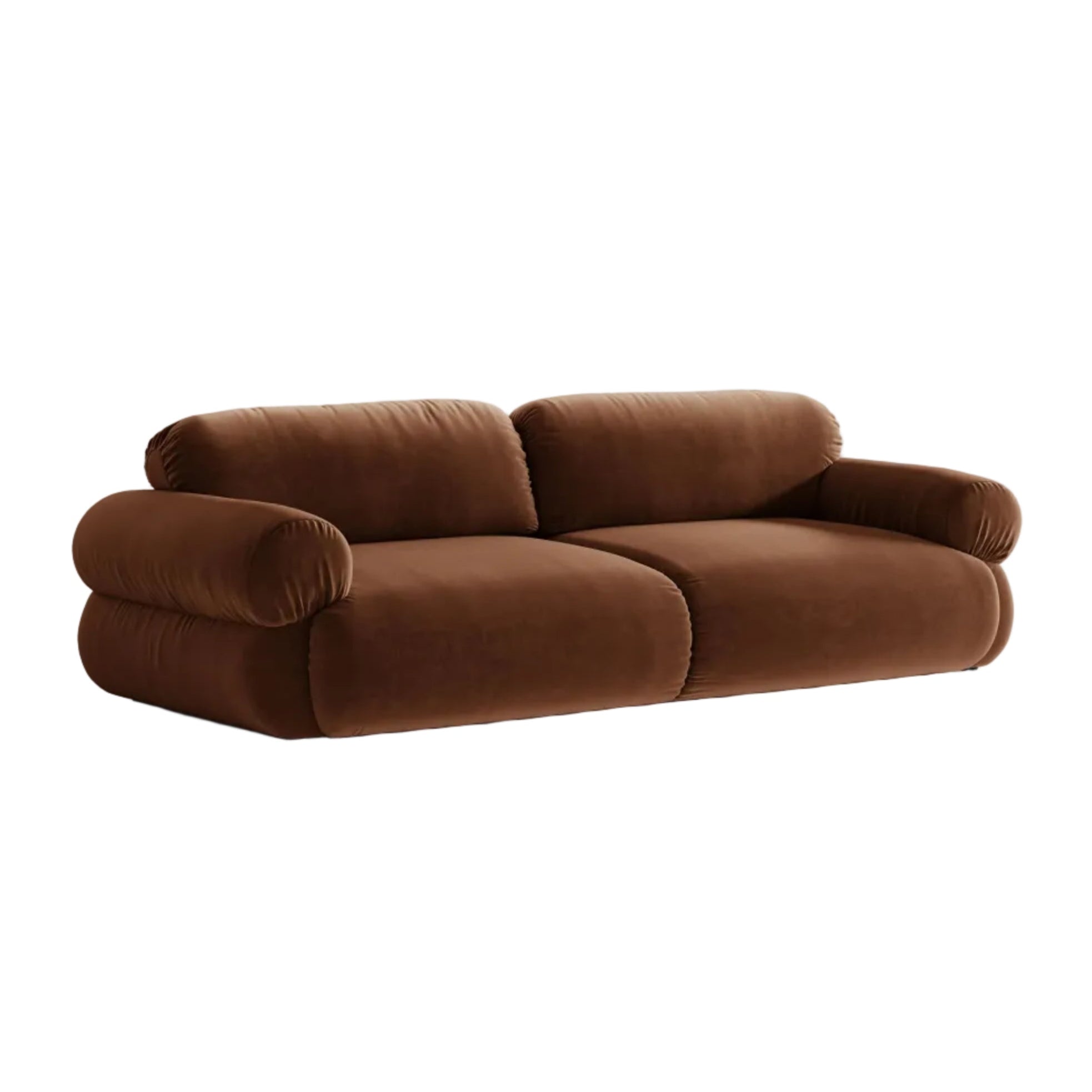 Sofa 4-osobowa aksamitna OPHELIA brązowy