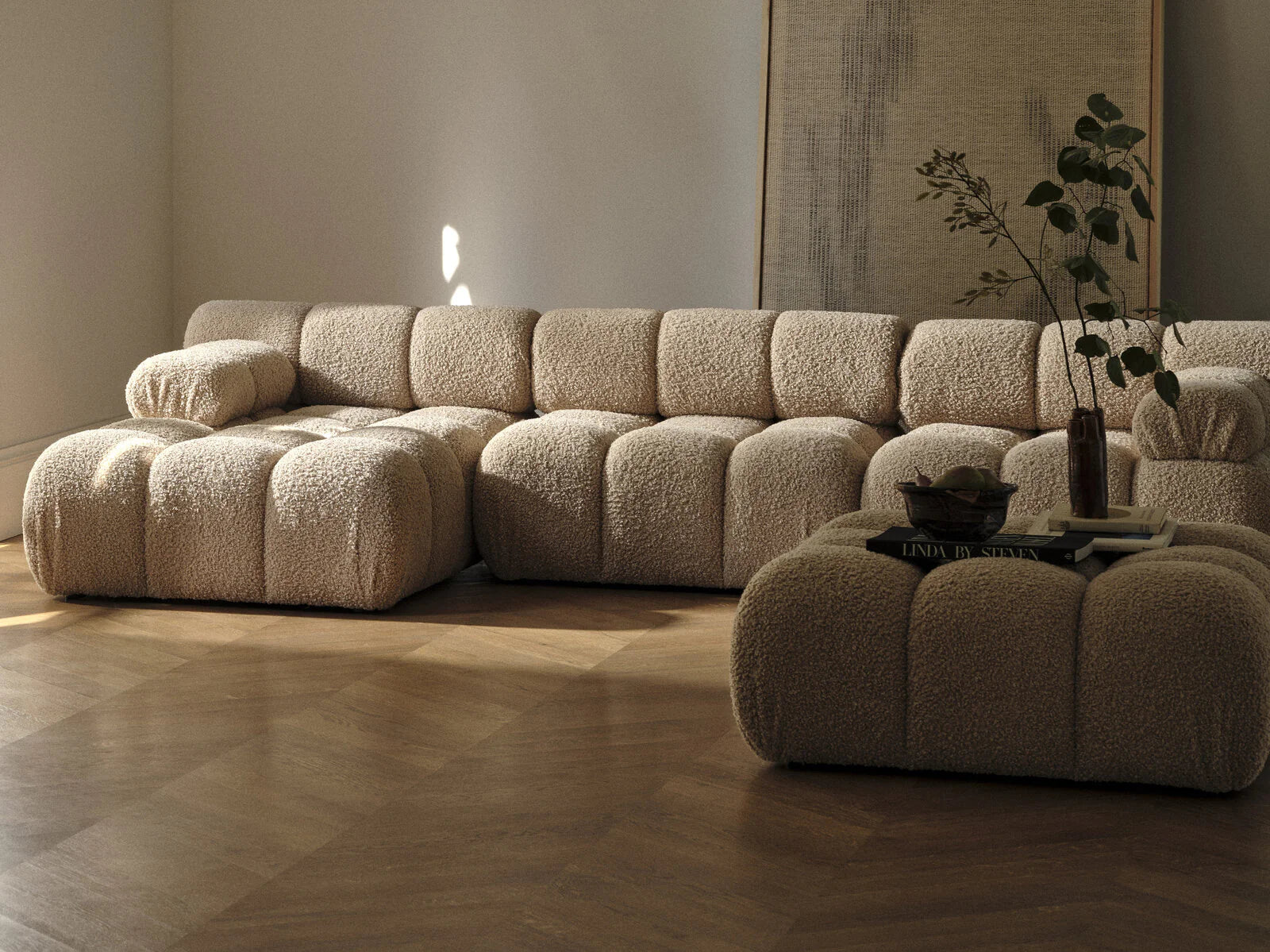 Sofa modułowa aksamitna 2-osobowa BELLIS ceglany